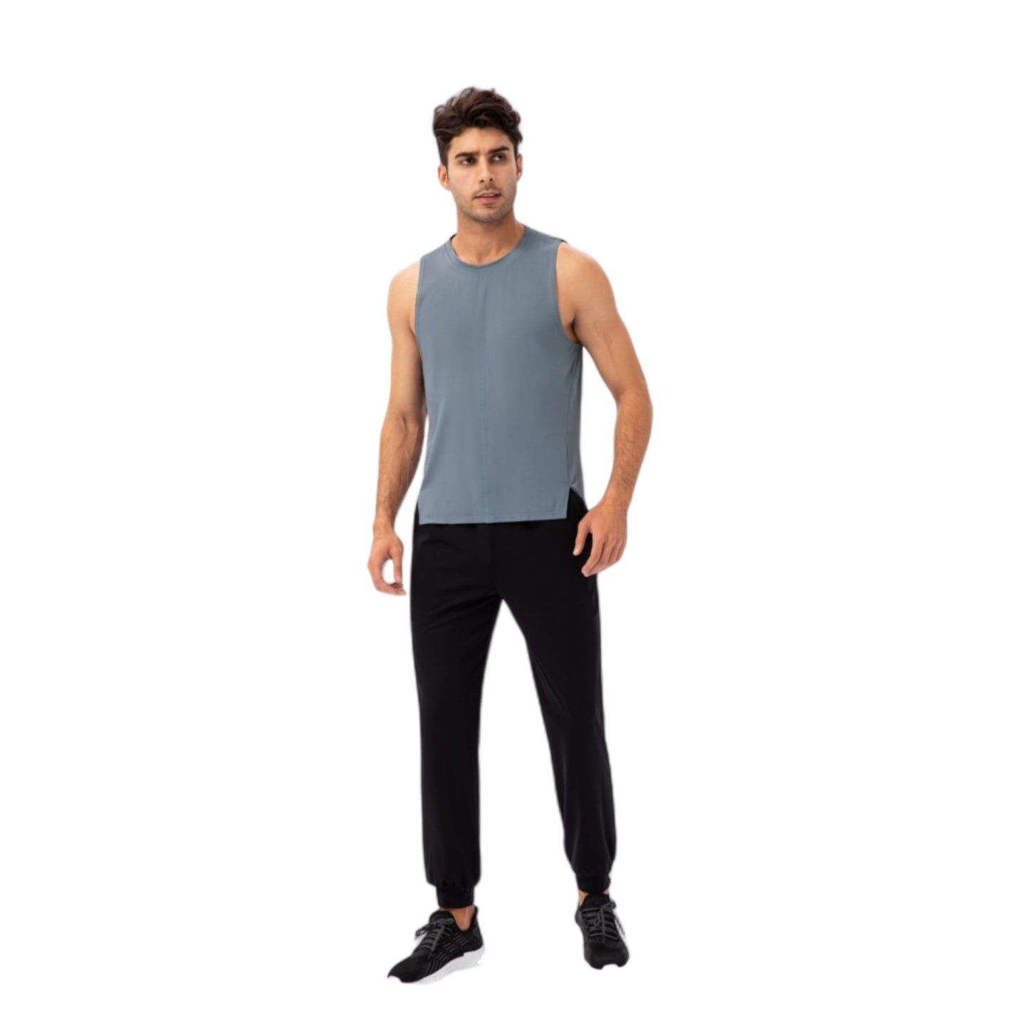 Anna-Kaci Active Men's Sleeveless Performance Tank Top with Side Slits and Breathable Quick-Dry Fabric