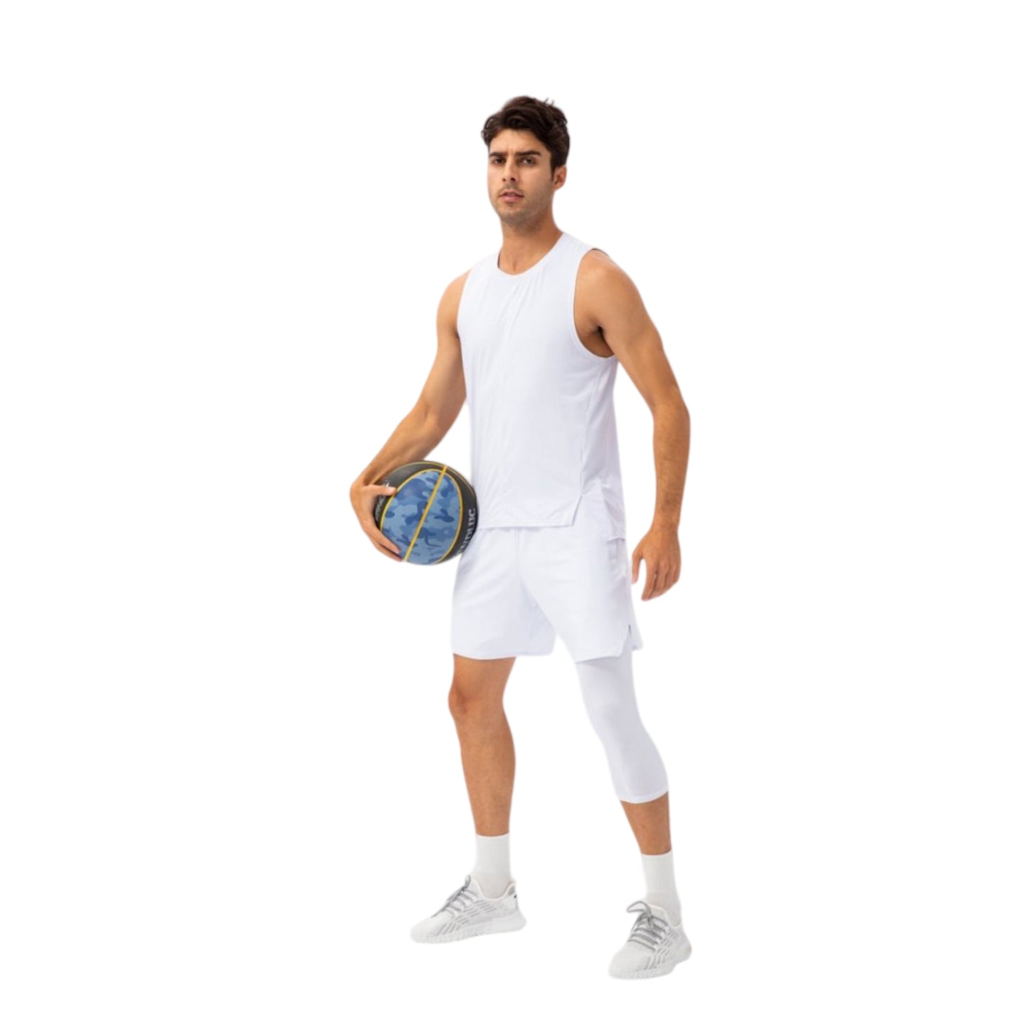 Anna-Kaci Active Men's Sleeveless Performance Tank Top with Side Slits and Breathable Quick-Dry Fabric
