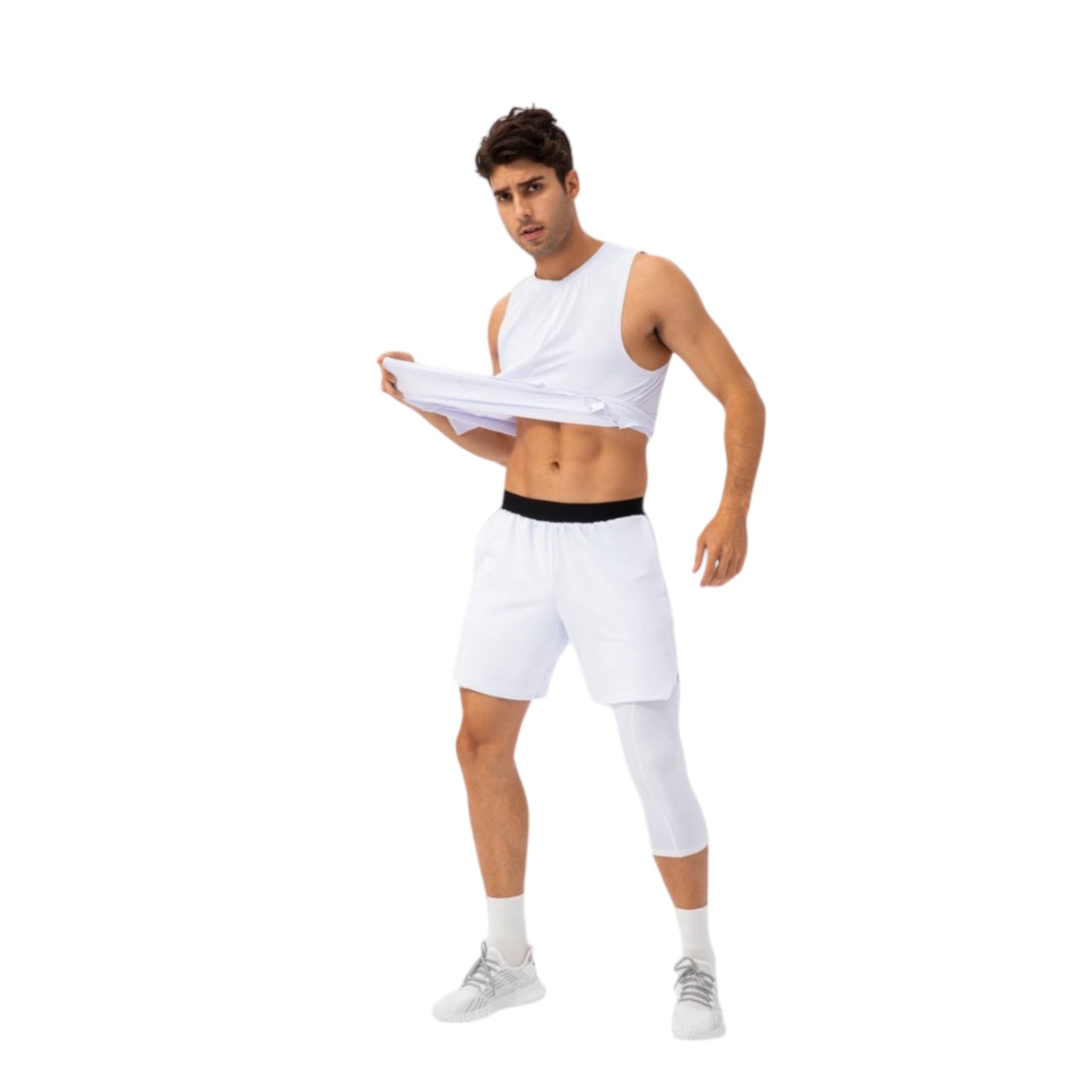 Anna-Kaci Active Men's Sleeveless Performance Tank Top with Side Slits and Breathable Quick-Dry Fabric