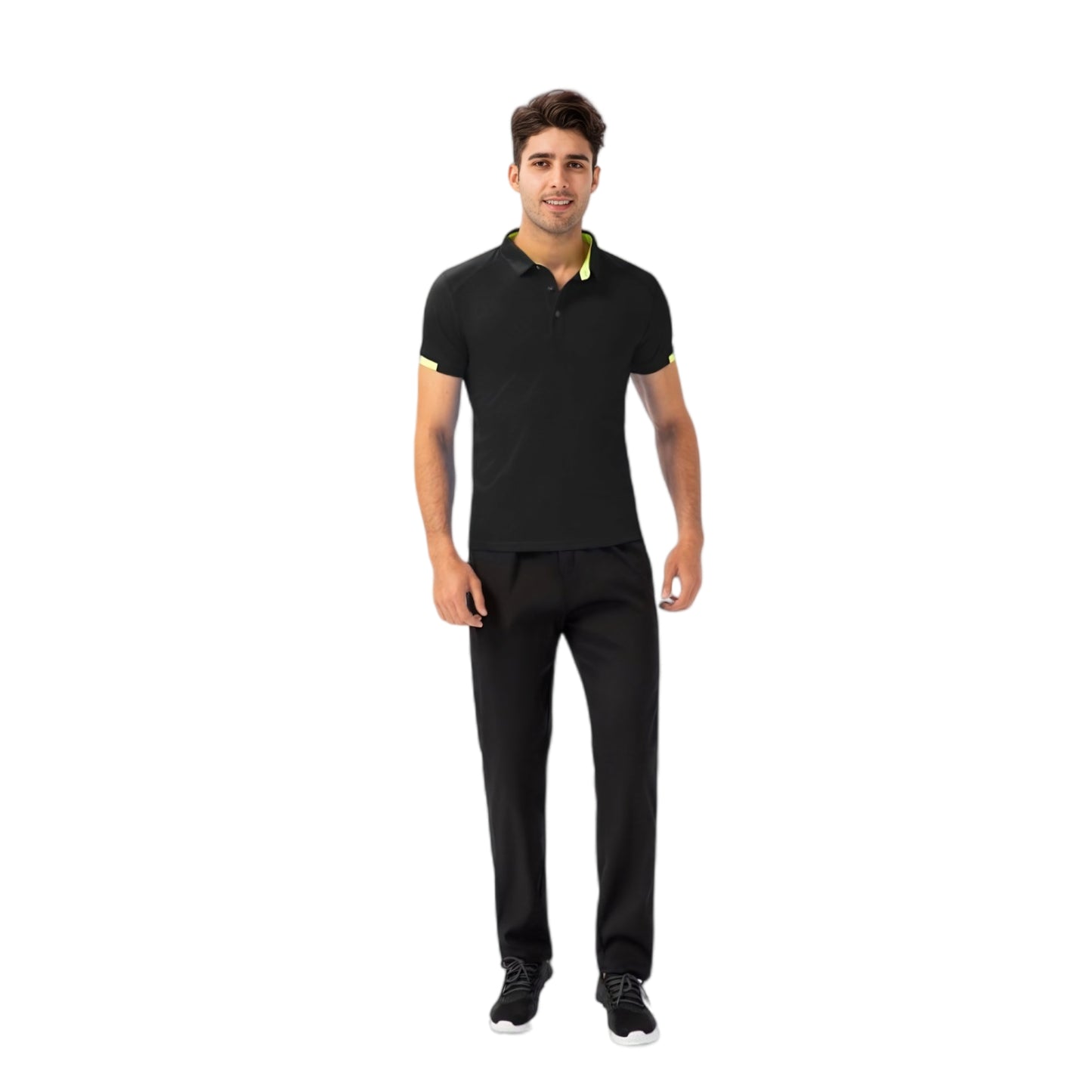 Anna-Kaci Active Men's Athletic Fit Polo Shirt with Contrast Collar and Moisture-Wicking Stretch Fabric