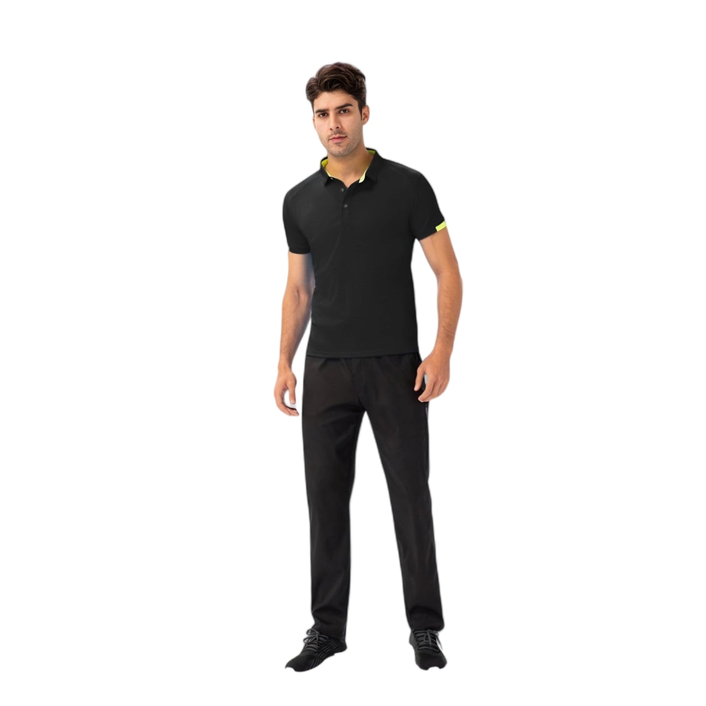 Anna-Kaci Active Men's Athletic Fit Polo Shirt with Contrast Collar and Moisture-Wicking Stretch Fabric