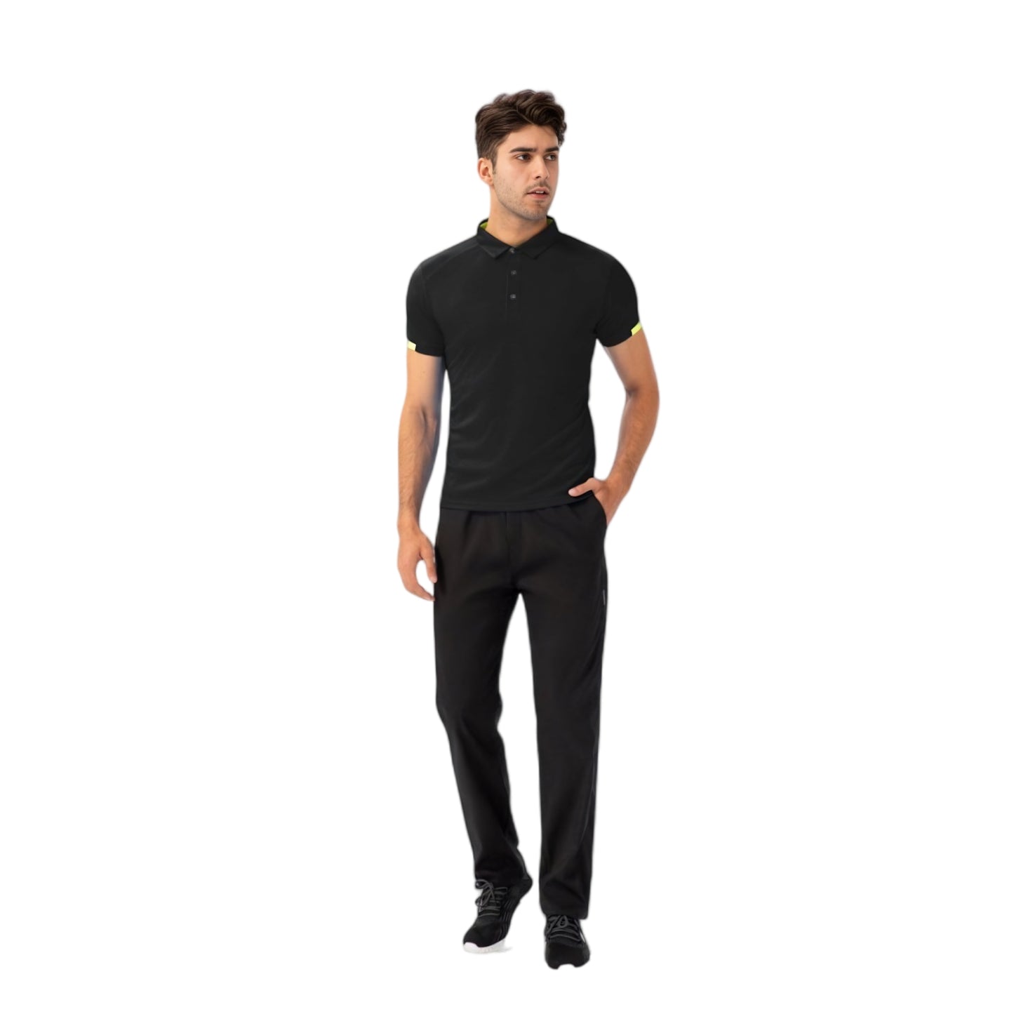 Anna-Kaci Active Men's Athletic Fit Polo Shirt with Contrast Collar and Moisture-Wicking Stretch Fabric