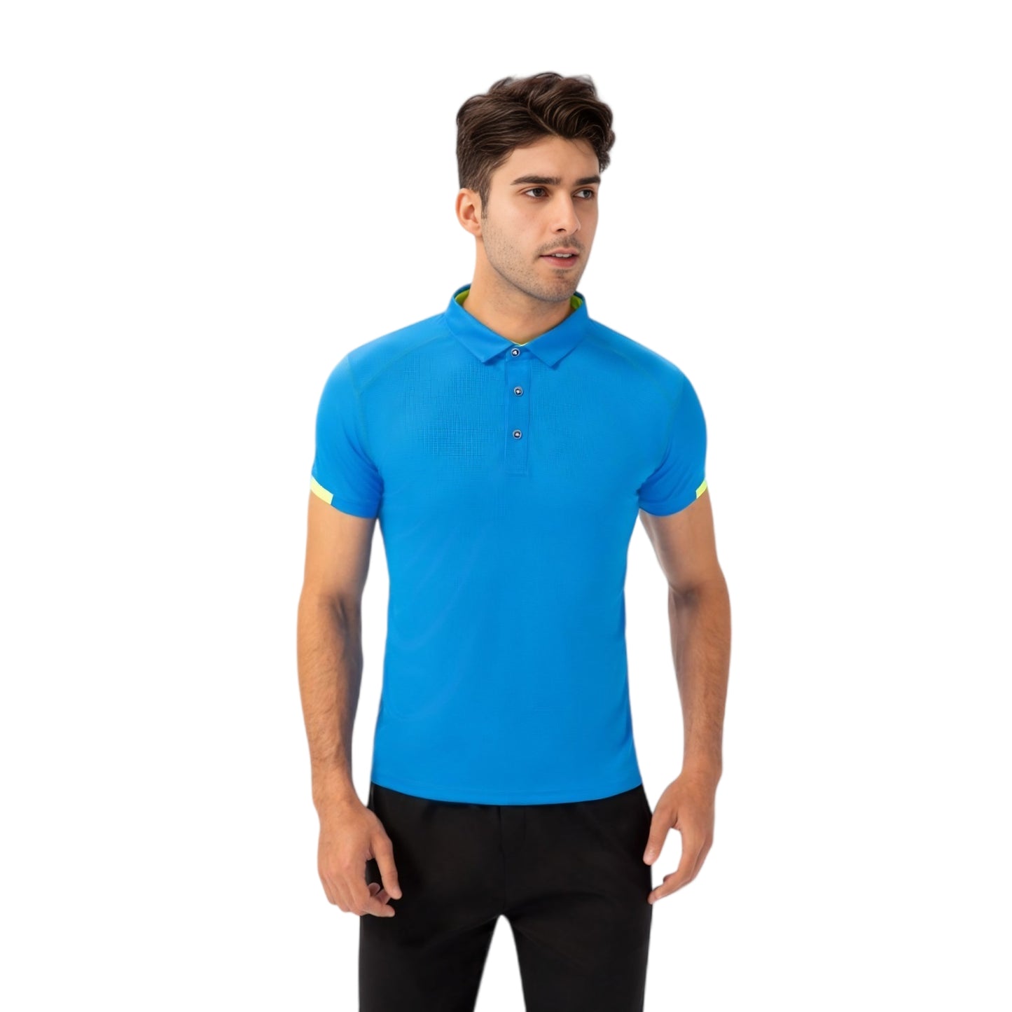 Anna-Kaci Active Men's Athletic Fit Polo Shirt with Contrast Collar and Moisture-Wicking Stretch Fabric