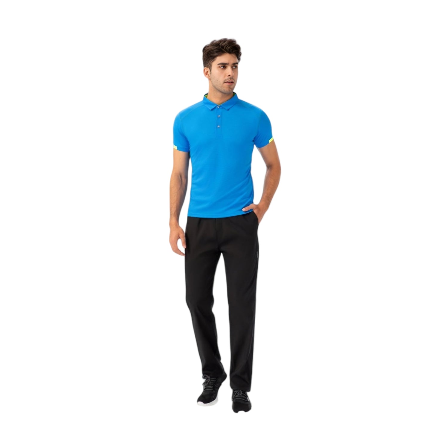 Anna-Kaci Active Men's Athletic Fit Polo Shirt with Contrast Collar and Moisture-Wicking Stretch Fabric