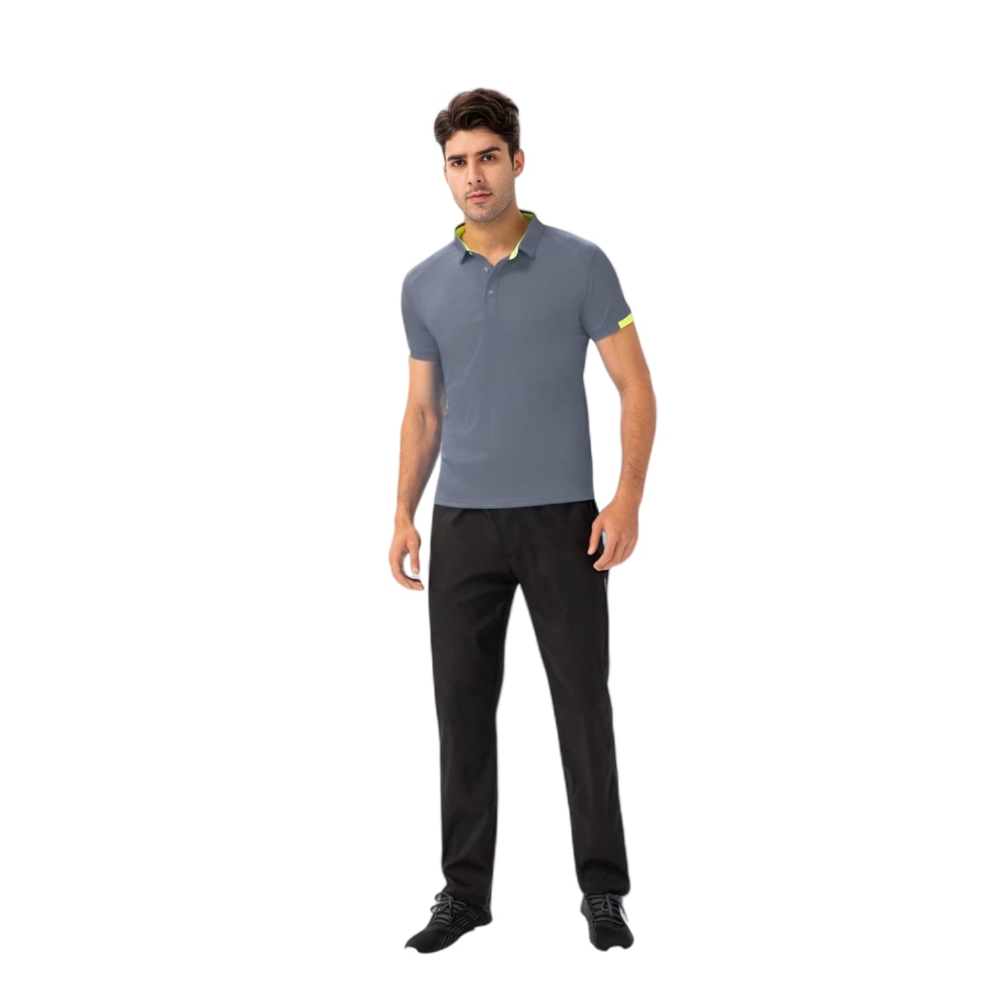 Anna-Kaci Active Men's Athletic Fit Polo Shirt with Contrast Collar and Moisture-Wicking Stretch Fabric