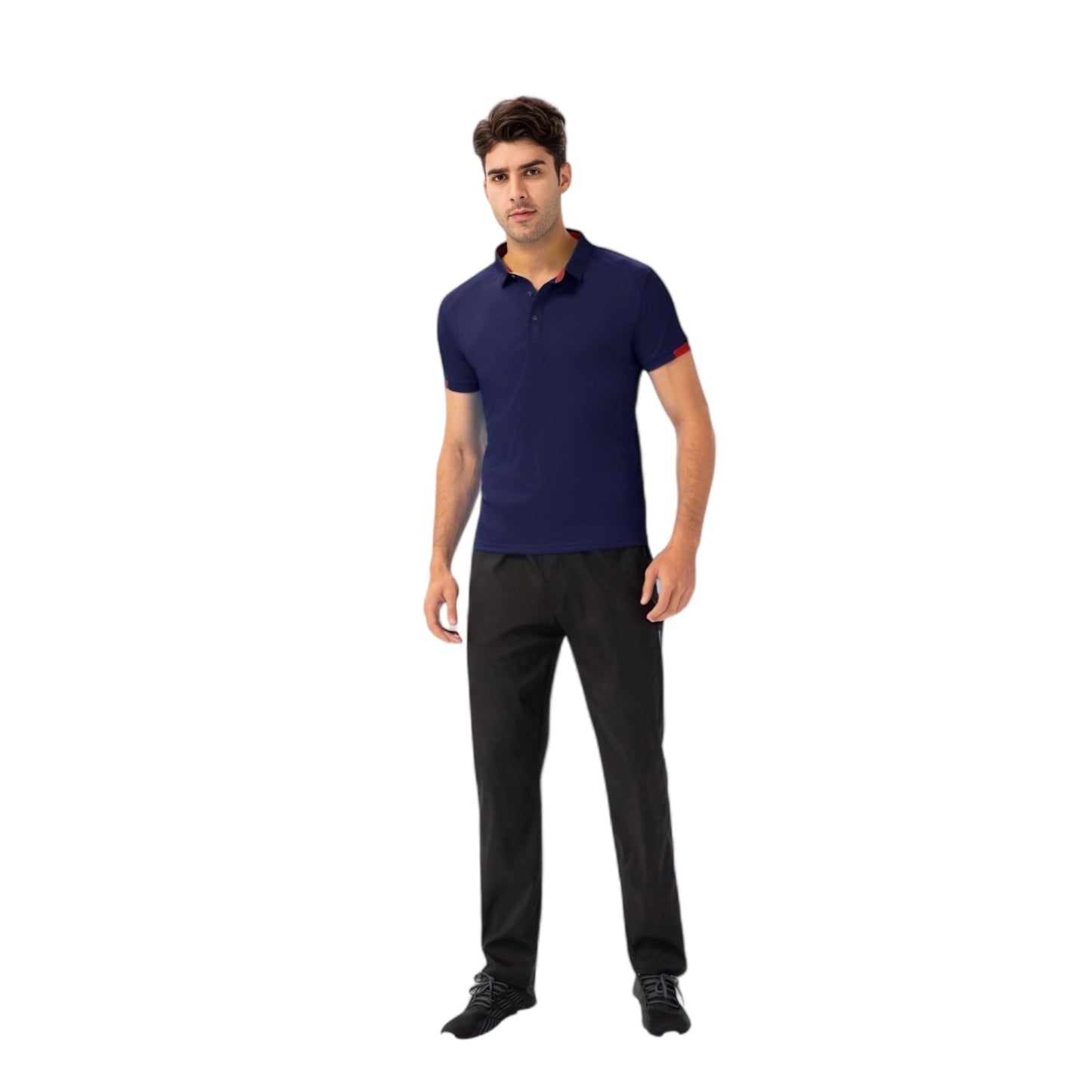 Anna-Kaci Active Men's Athletic Fit Polo Shirt with Contrast Collar and Moisture-Wicking Stretch Fabric