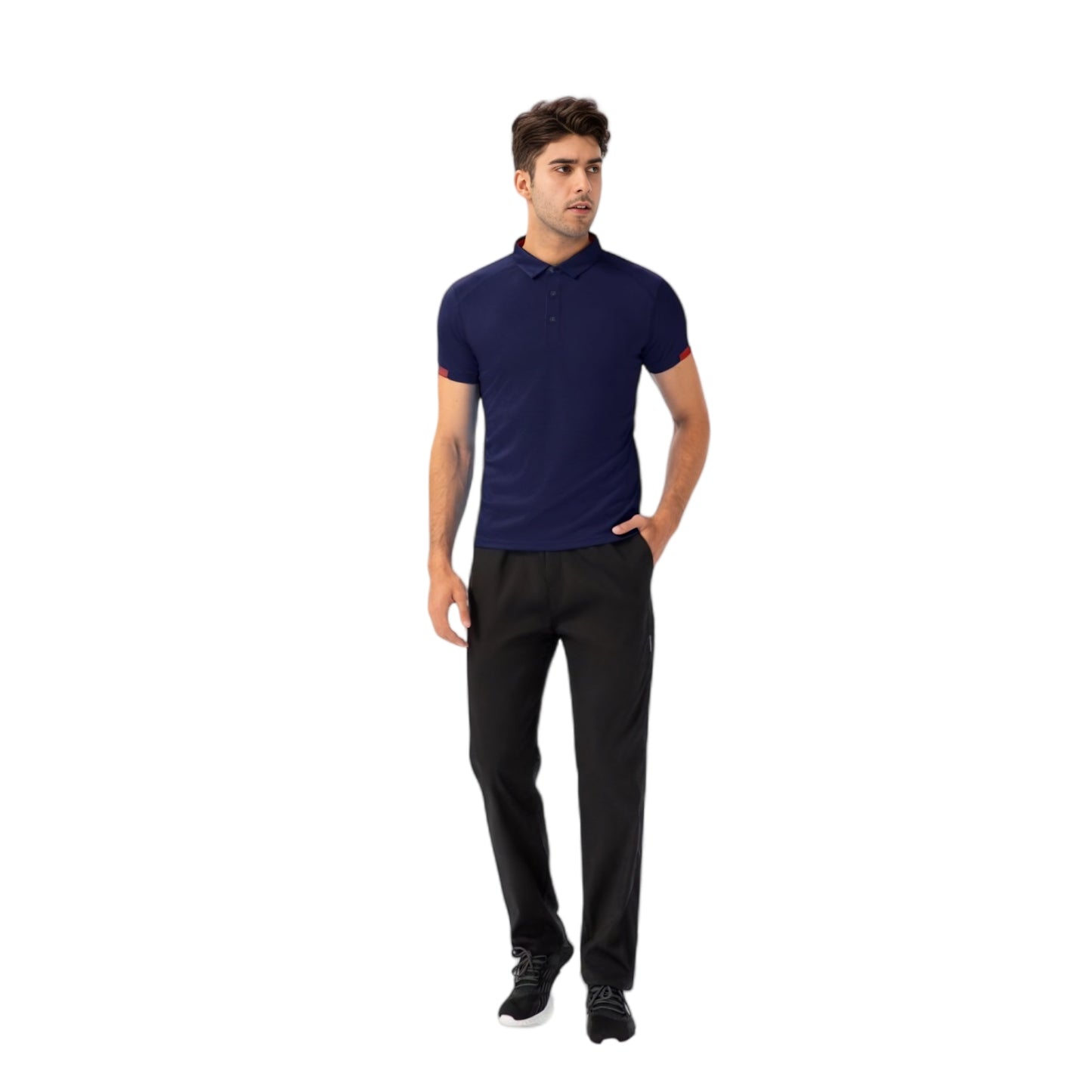 Anna-Kaci Active Men's Athletic Fit Polo Shirt with Contrast Collar and Moisture-Wicking Stretch Fabric
