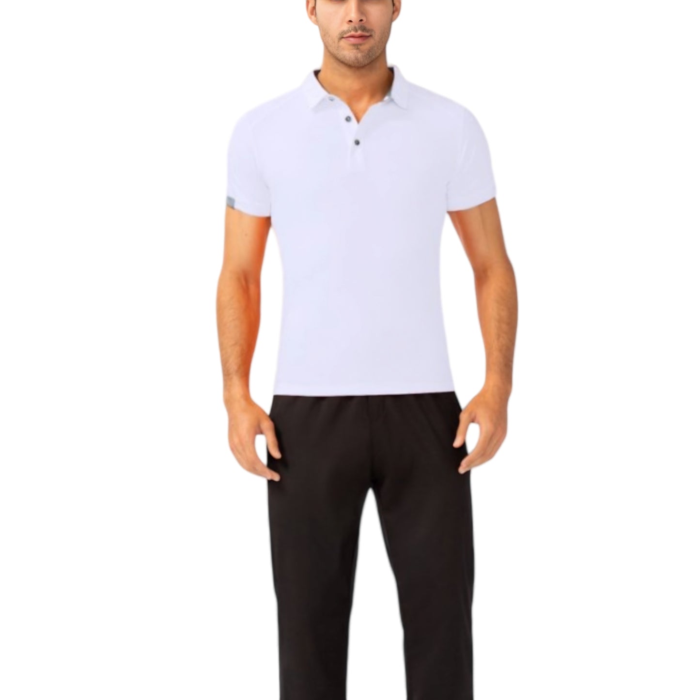 Anna-Kaci Active Men's Athletic Fit Polo Shirt with Contrast Collar and Moisture-Wicking Stretch Fabric