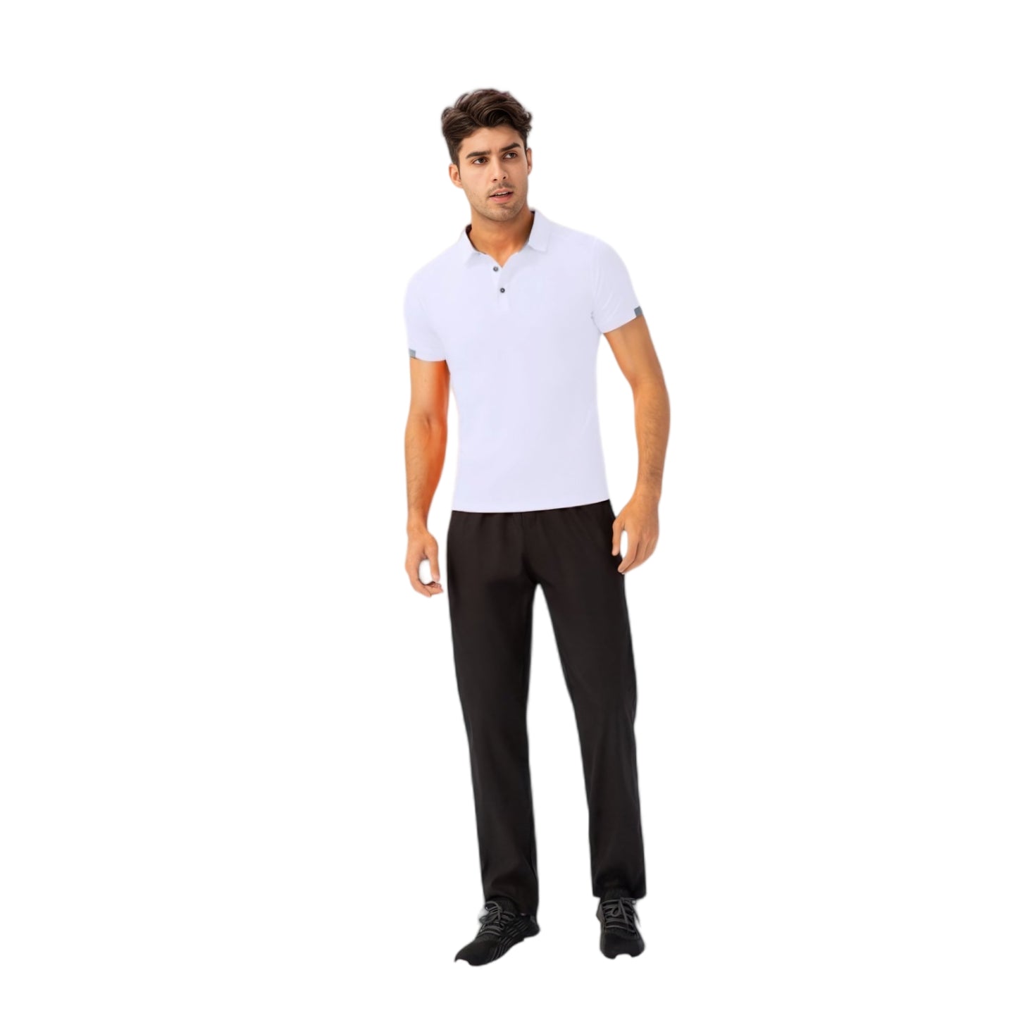 Anna-Kaci Active Men's Athletic Fit Polo Shirt with Contrast Collar and Moisture-Wicking Stretch Fabric