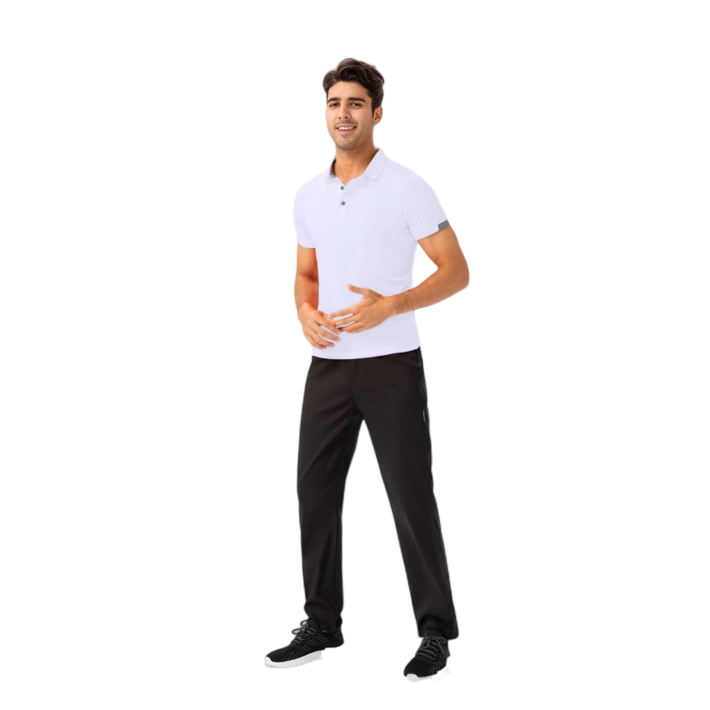 Anna-Kaci Active Men's Athletic Fit Polo Shirt with Contrast Collar and Moisture-Wicking Stretch Fabric