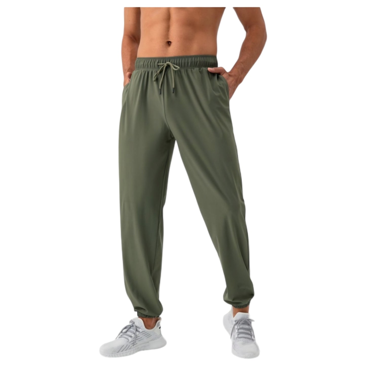 Anna-Kaci Active Men's Lightweight Stretch Lounge Pants with Adjustable Drawstring Waist and Straight Leg Fit