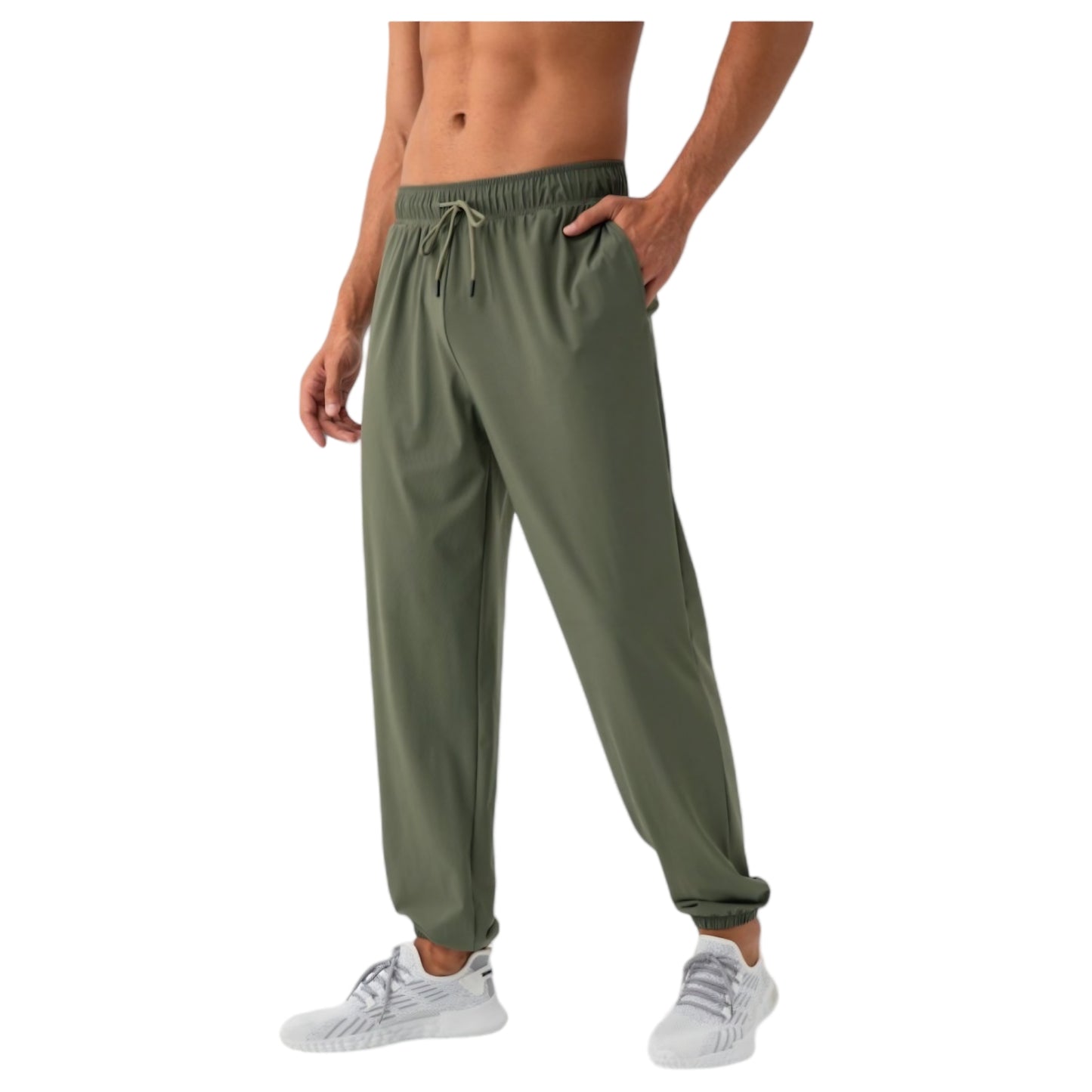 Anna-Kaci Active Men's Lightweight Stretch Lounge Pants with Adjustable Drawstring Waist and Straight Leg Fit