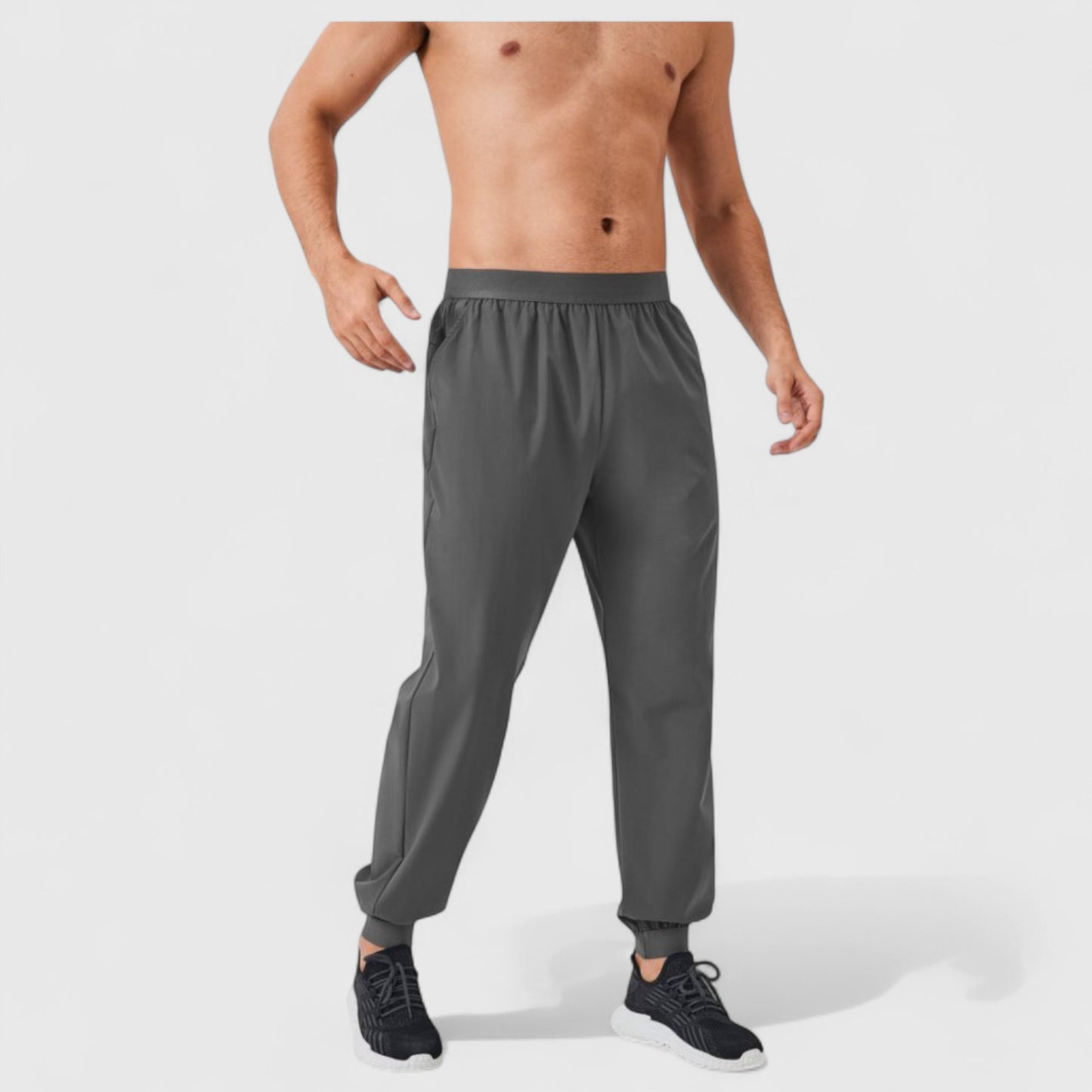 Anna-Kaci Active Men's Tapered Lounge Pants with Stretch Waistband and Elastic Cuffs for Everyday Comfort