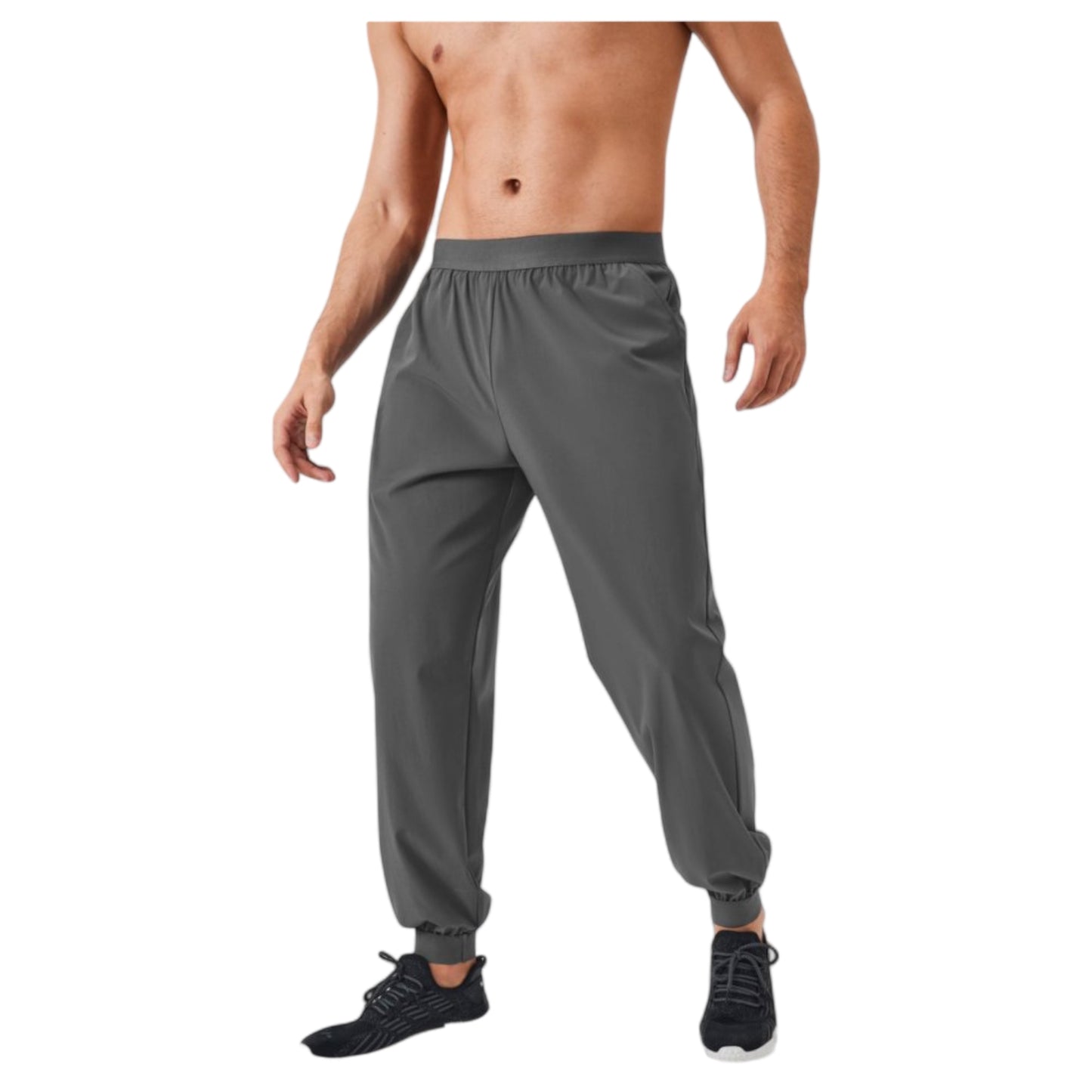 Anna-Kaci Active Men's Tapered Lounge Pants with Stretch Waistband and Elastic Cuffs for Everyday Comfort