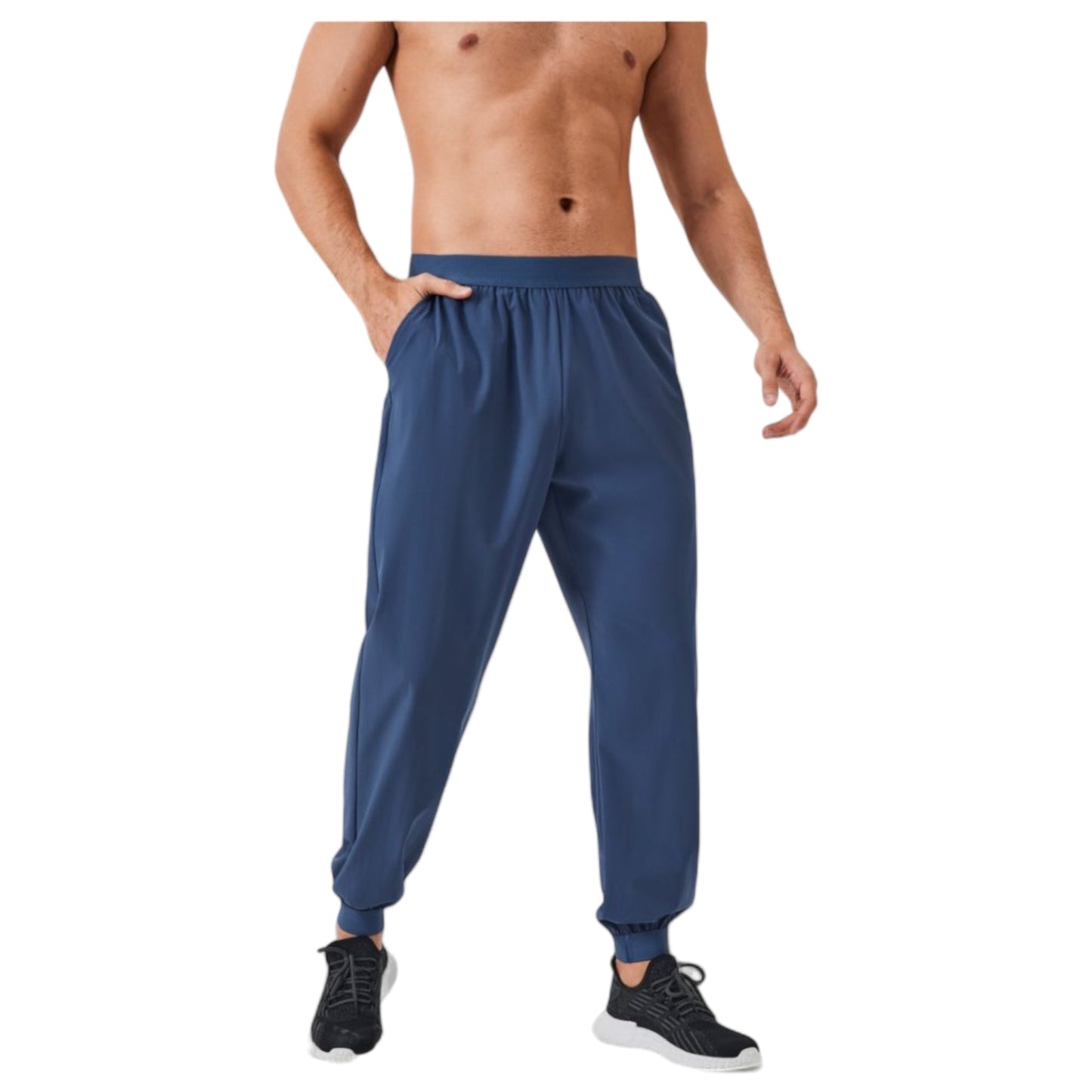 Anna-Kaci Active Men's Tapered Lounge Pants with Stretch Waistband and Elastic Cuffs for Everyday Comfort