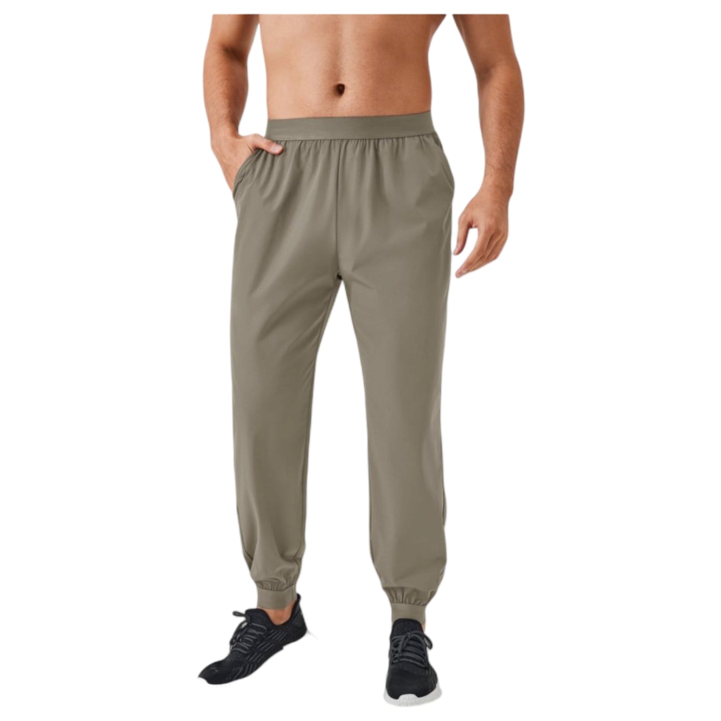 Anna-Kaci Active Men's Tapered Lounge Pants with Stretch Waistband and Elastic Cuffs for Everyday Comfort