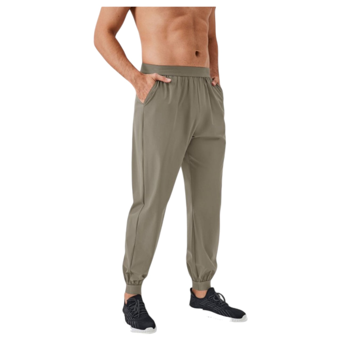 Anna-Kaci Active Men's Tapered Lounge Pants with Stretch Waistband and Elastic Cuffs for Everyday Comfort