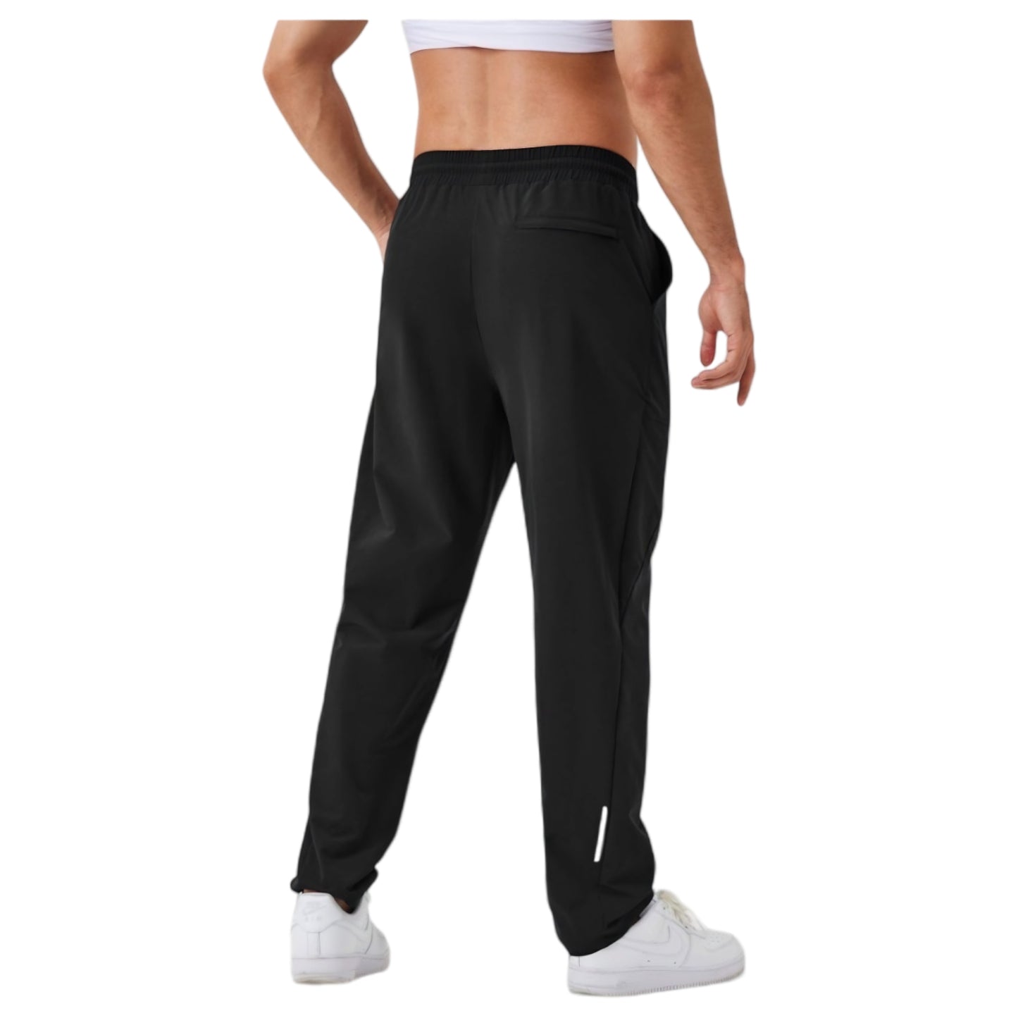 Anna-Kaci Active Men's Relaxed Fit Drawstring Pants with Patch Pockets and Elastic Waistband for Casual Wear