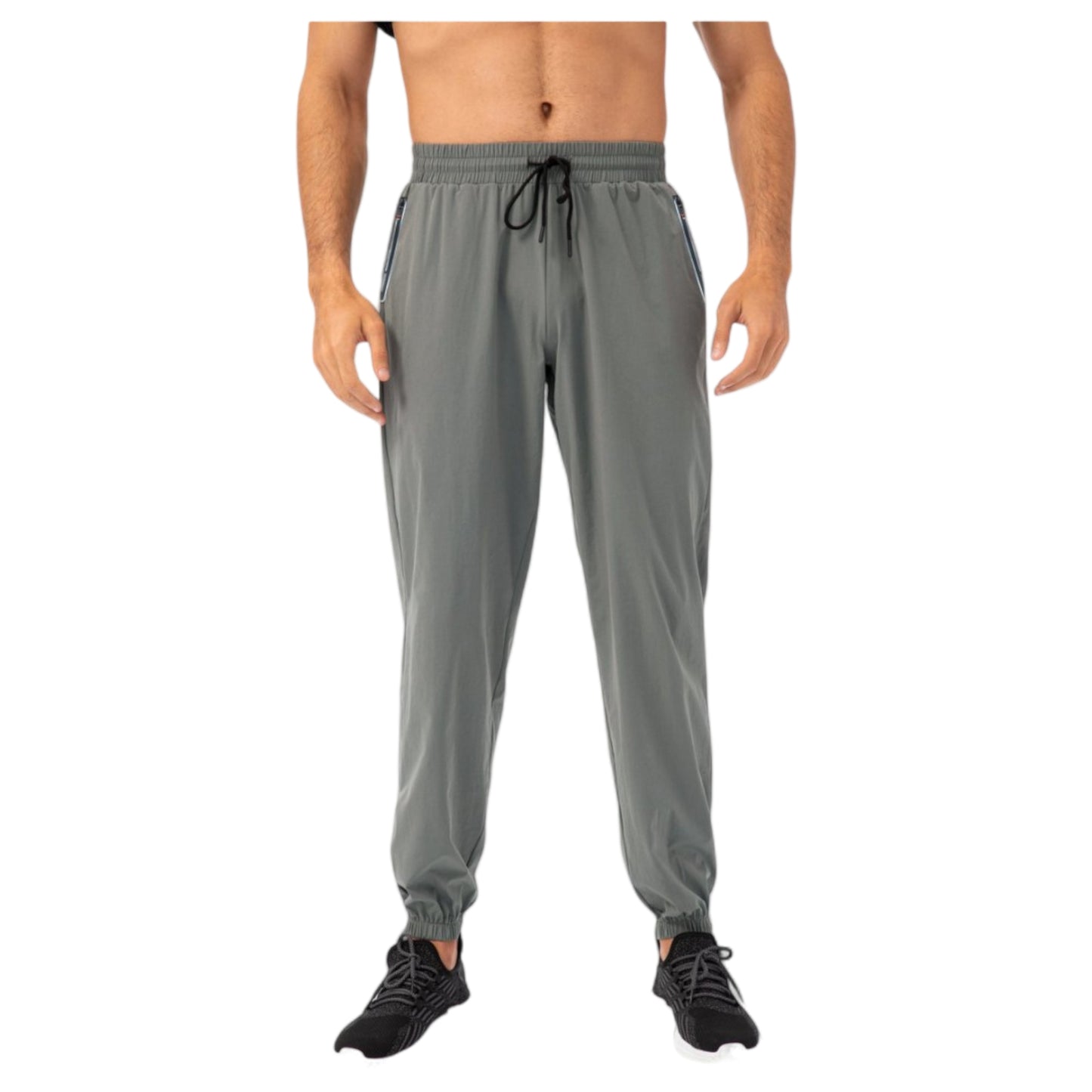 Anna-Kaci Active Men's Athletic Drawstring Pants with Zipper Pockets and Elastic Waistband for Active and Casual Wear