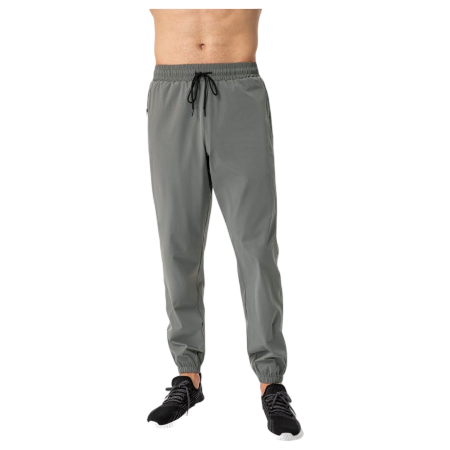 Anna-Kaci Active Men's Athletic Drawstring Pants with Zipper Pockets and Elastic Waistband for Active and Casual Wear