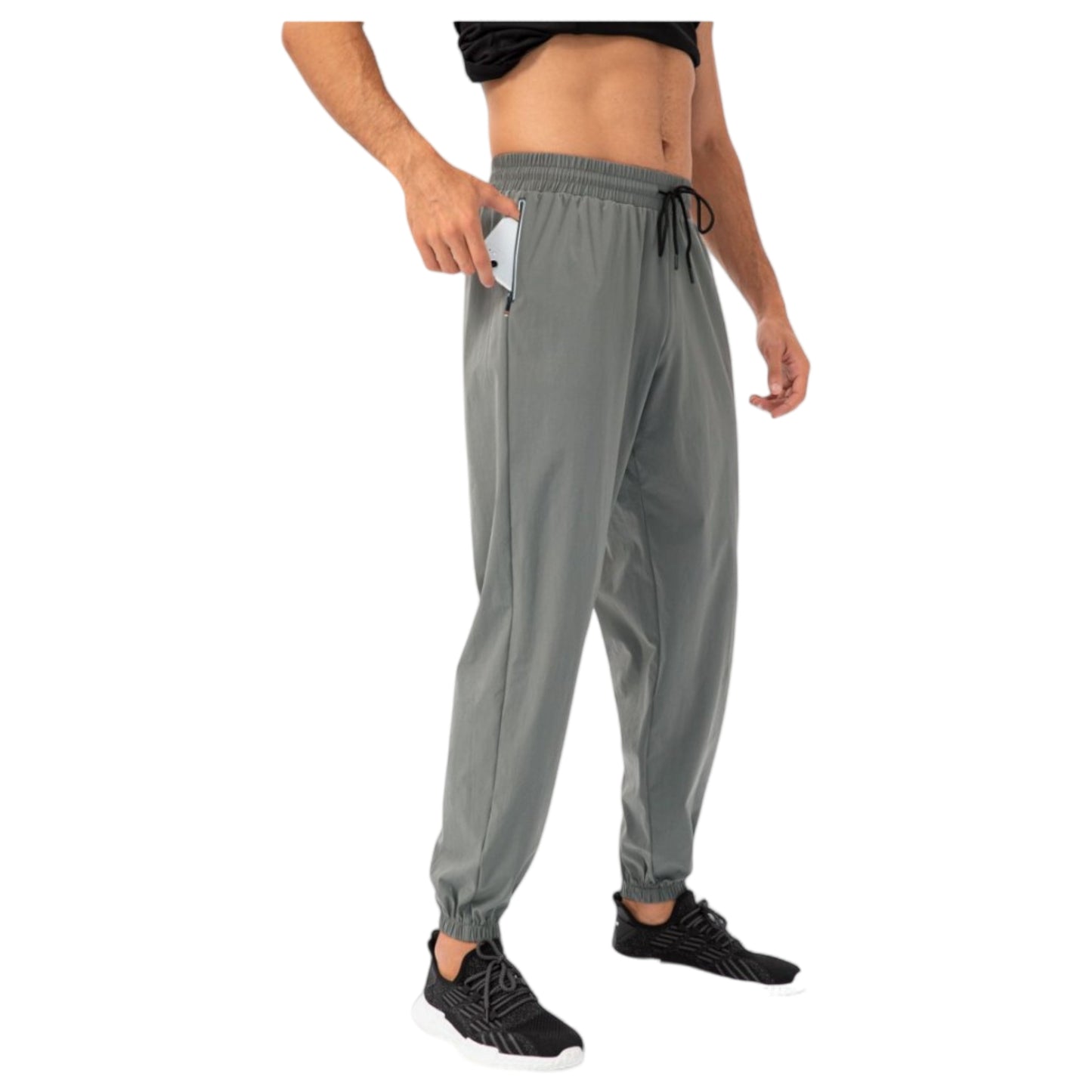 Anna-Kaci Active Men's Athletic Drawstring Pants with Zipper Pockets and Elastic Waistband for Active and Casual Wear