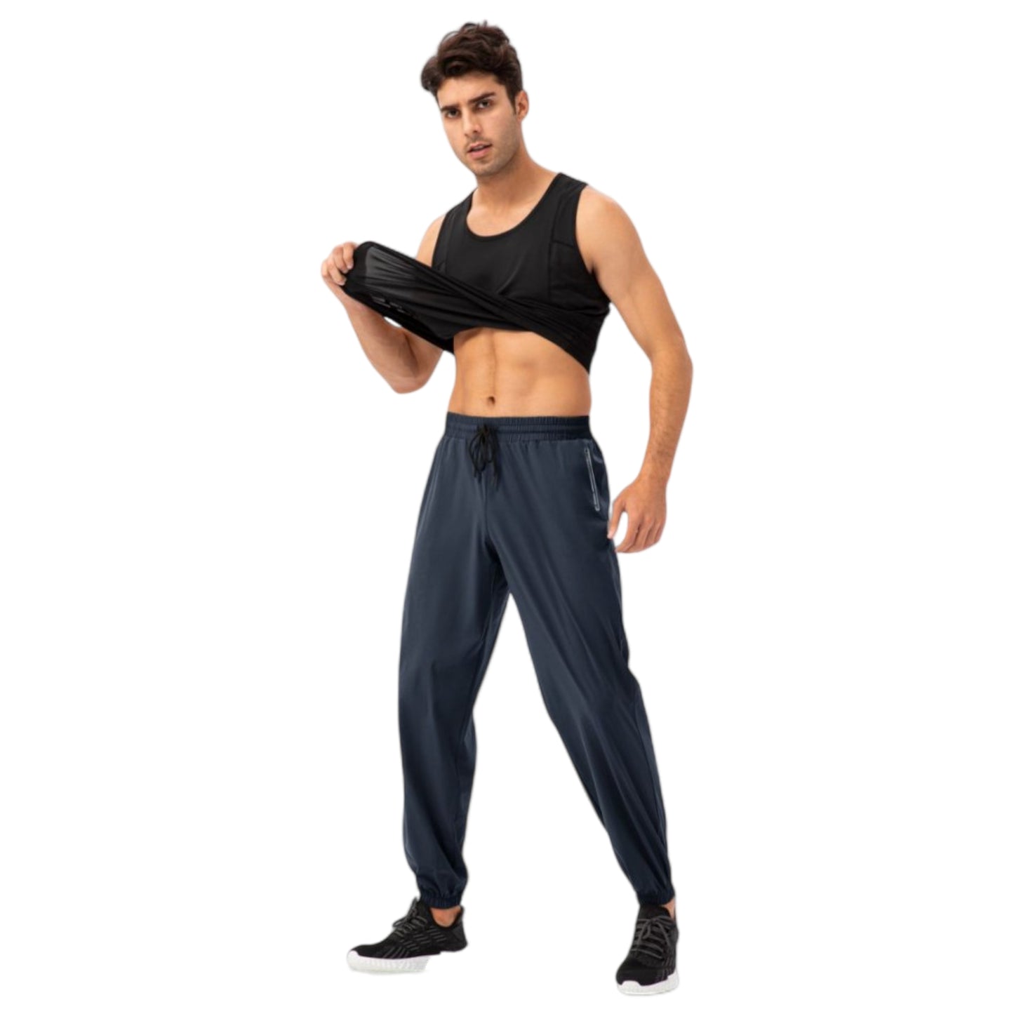 Anna-Kaci Active Men's Athletic Drawstring Pants with Zipper Pockets and Elastic Waistband for Active and Casual Wear
