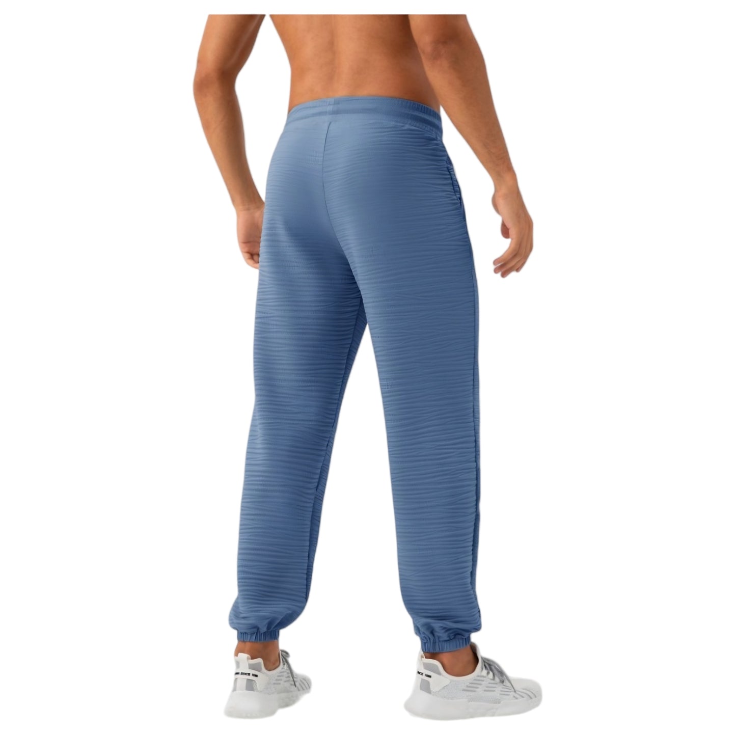 Anna-Kaci Active Men's Lightweight Textured Jogger Pants with Elastic Waist and Cuffed Ankles for Active and Casual Wear