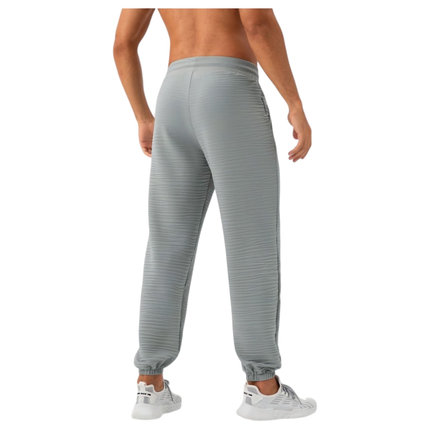 Anna-Kaci Active Men's Lightweight Textured Jogger Pants with Elastic Waist and Cuffed Ankles for Active and Casual Wear