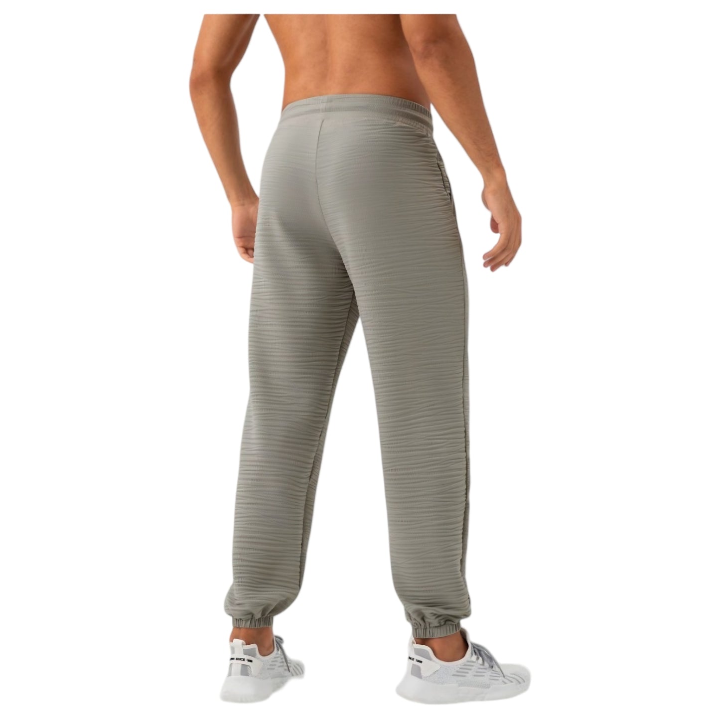 Anna-Kaci Active Men's Lightweight Textured Jogger Pants with Elastic Waist and Cuffed Ankles for Active and Casual Wear