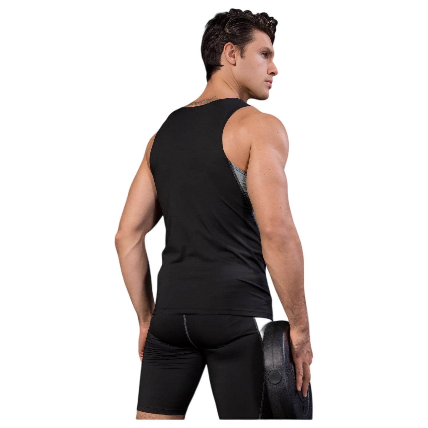 Anna-Kaci Active Men's Sleeveless Compression Tank Top with Mesh Panels and Stretch Moisture-Wicking Fabric