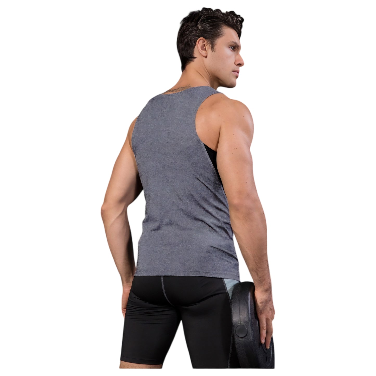 Anna-Kaci Active Men's Sleeveless Compression Tank Top with Mesh Panels and Stretch Moisture-Wicking Fabric