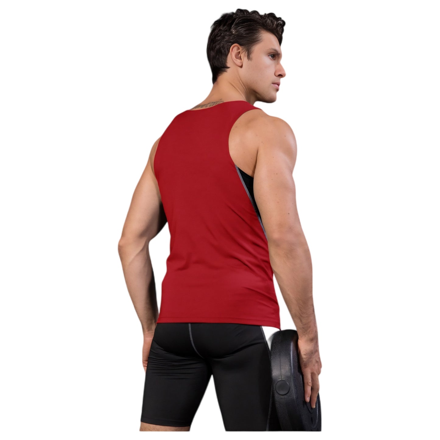 Anna-Kaci Active Men's Sleeveless Compression Tank Top with Mesh Panels and Stretch Moisture-Wicking Fabric