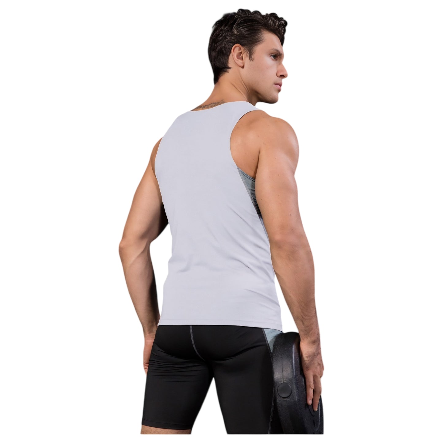 Anna-Kaci Active Men's Sleeveless Compression Tank Top with Mesh Panels and Stretch Moisture-Wicking Fabric