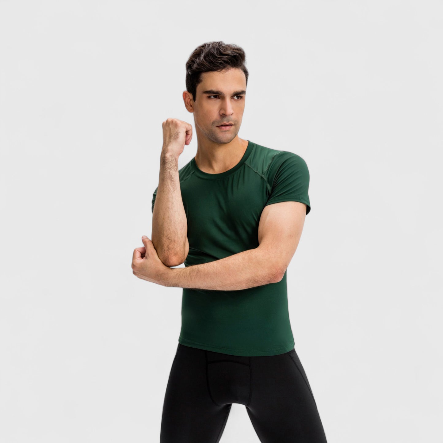 Anna-Kaci Active Men's Short Sleeve Compression Top with Moisture-Wicking Stretch Fabric for Performance and Training