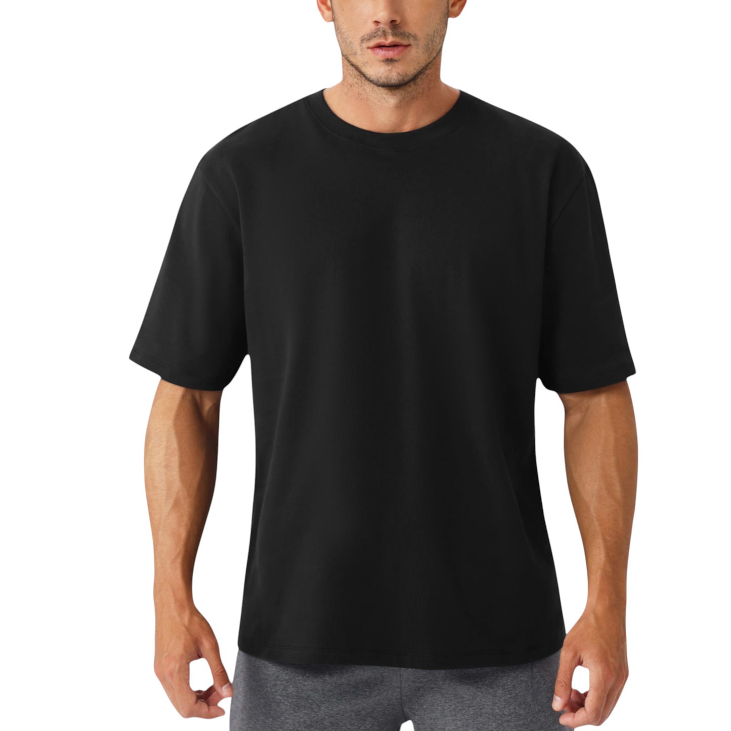 Anna-Kaci Active Men's Oversized Fit Short Sleeve T-Shirt with Drop Shoulders and Relaxed Silhouette for Everyday Style
