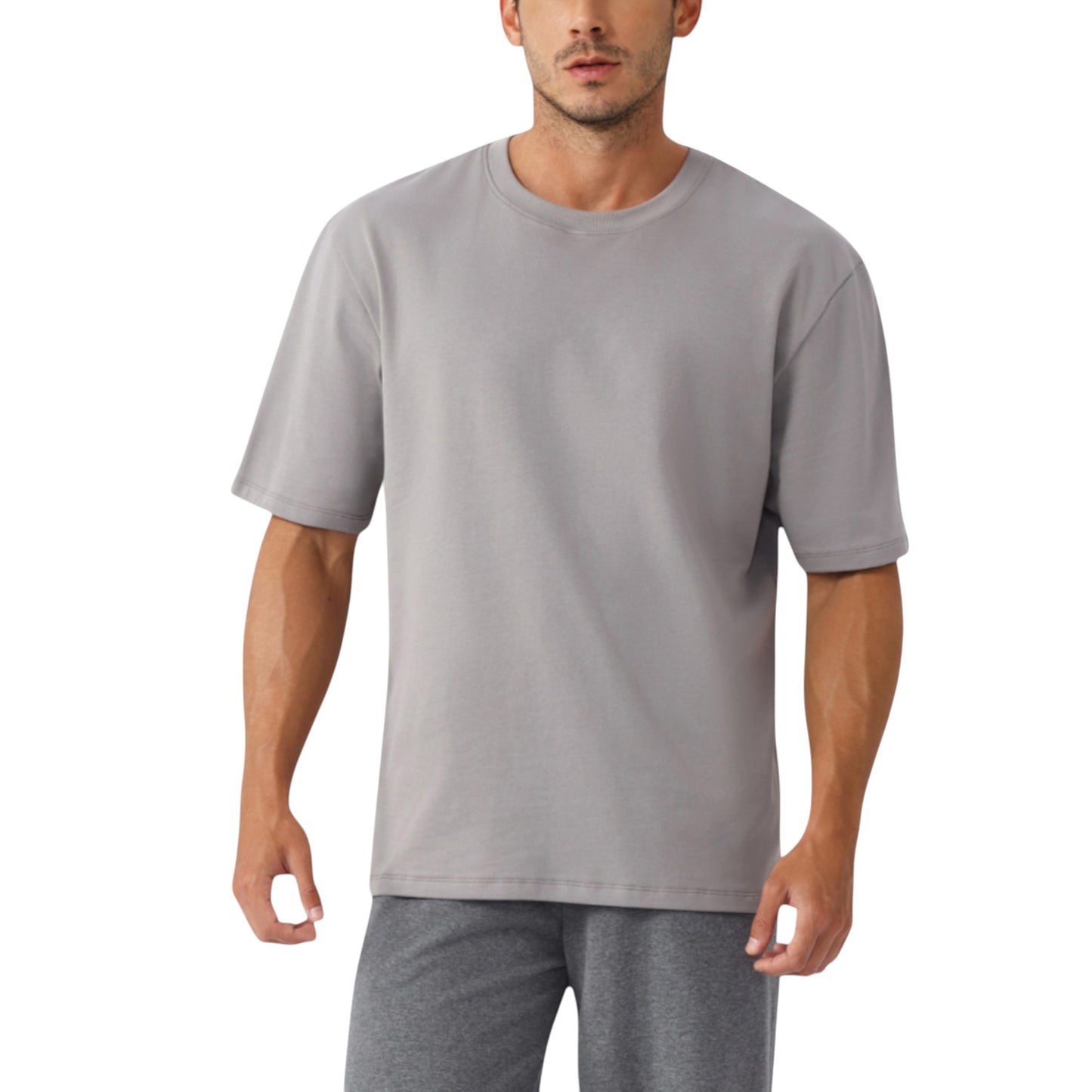 Anna-Kaci Active Men's Oversized Fit Short Sleeve T-Shirt with Drop Shoulders and Relaxed Silhouette for Everyday Style