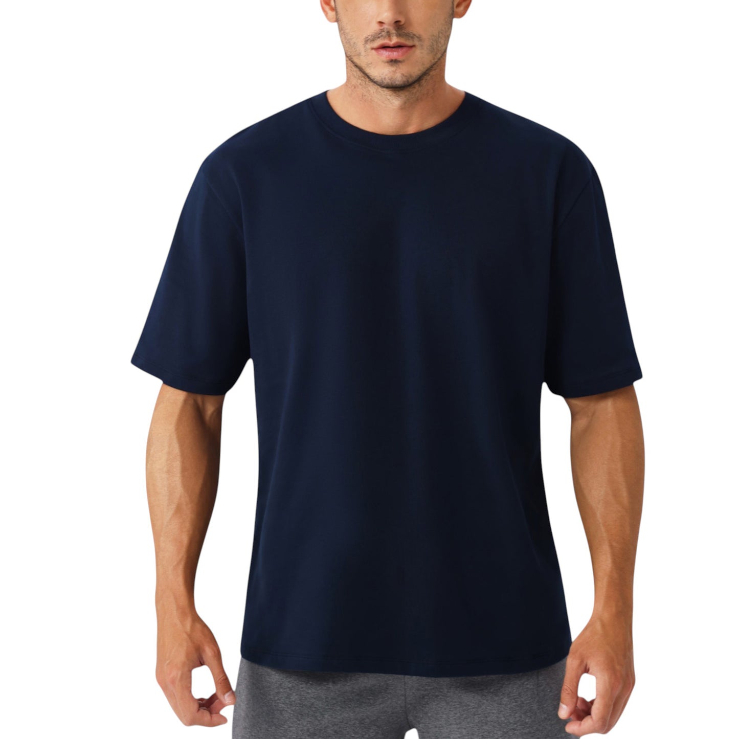 Anna-Kaci Active Men's Oversized Fit Short Sleeve T-Shirt with Drop Shoulders and Relaxed Silhouette for Everyday Style