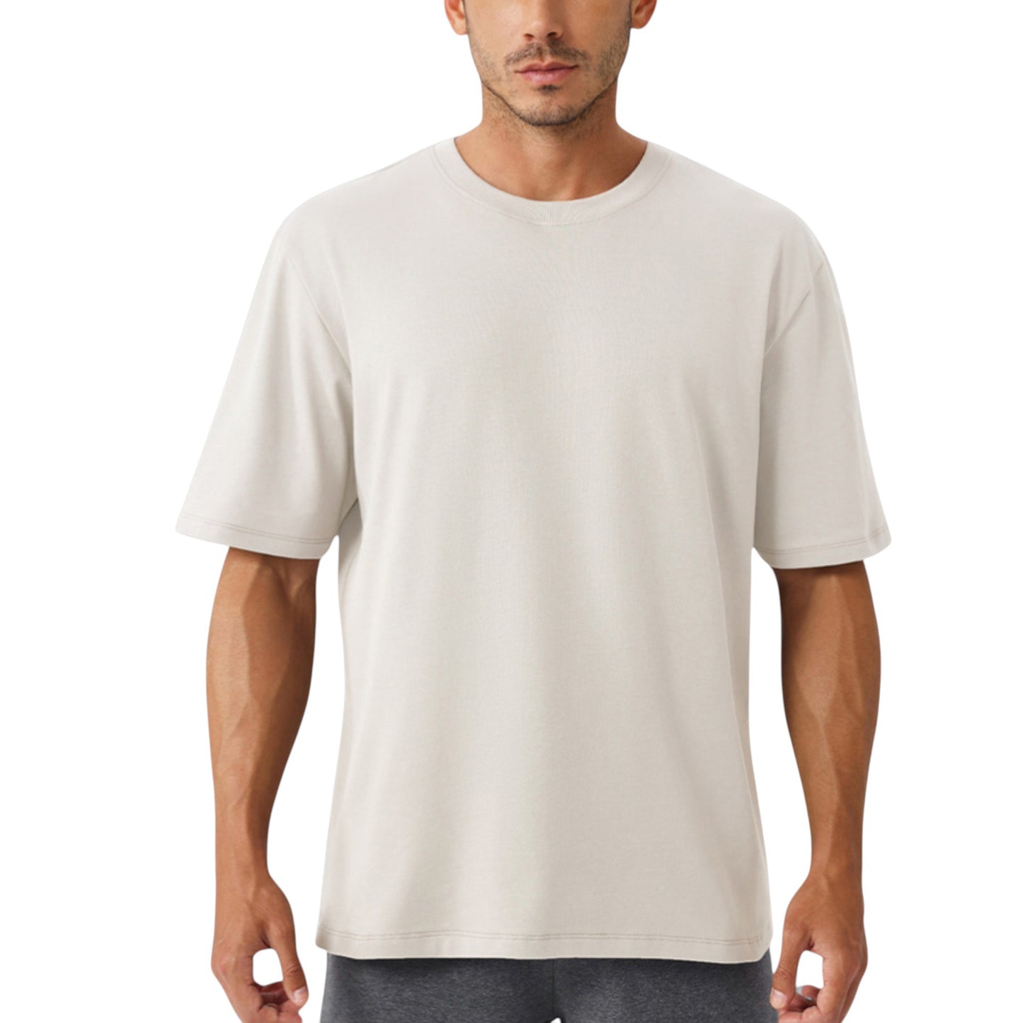 Anna-Kaci Active Men's Oversized Fit Short Sleeve T-Shirt with Drop Shoulders and Relaxed Silhouette for Everyday Style