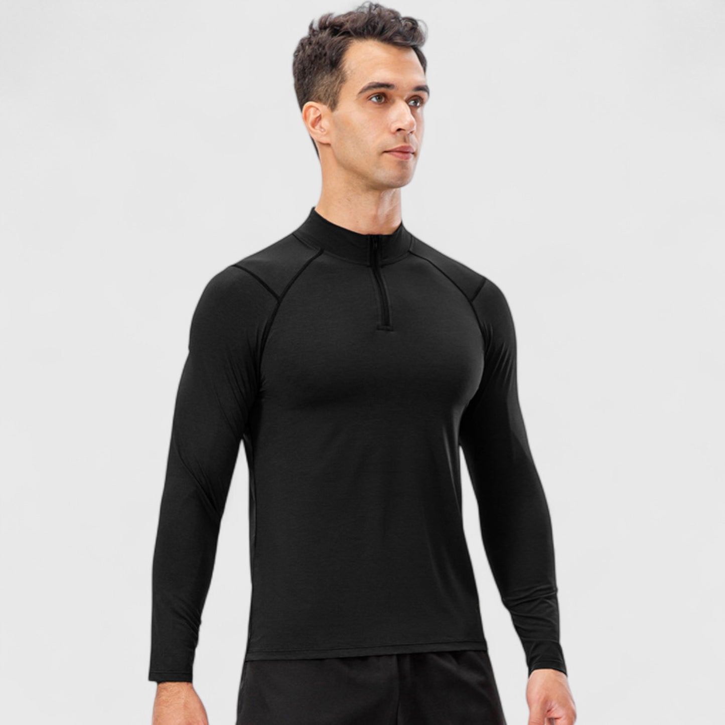 Anna-Kaci Active Men's Long Sleeve Quarter Zip Top with Athletic Fit and Raglan Sleeves for Training or Casual Wear