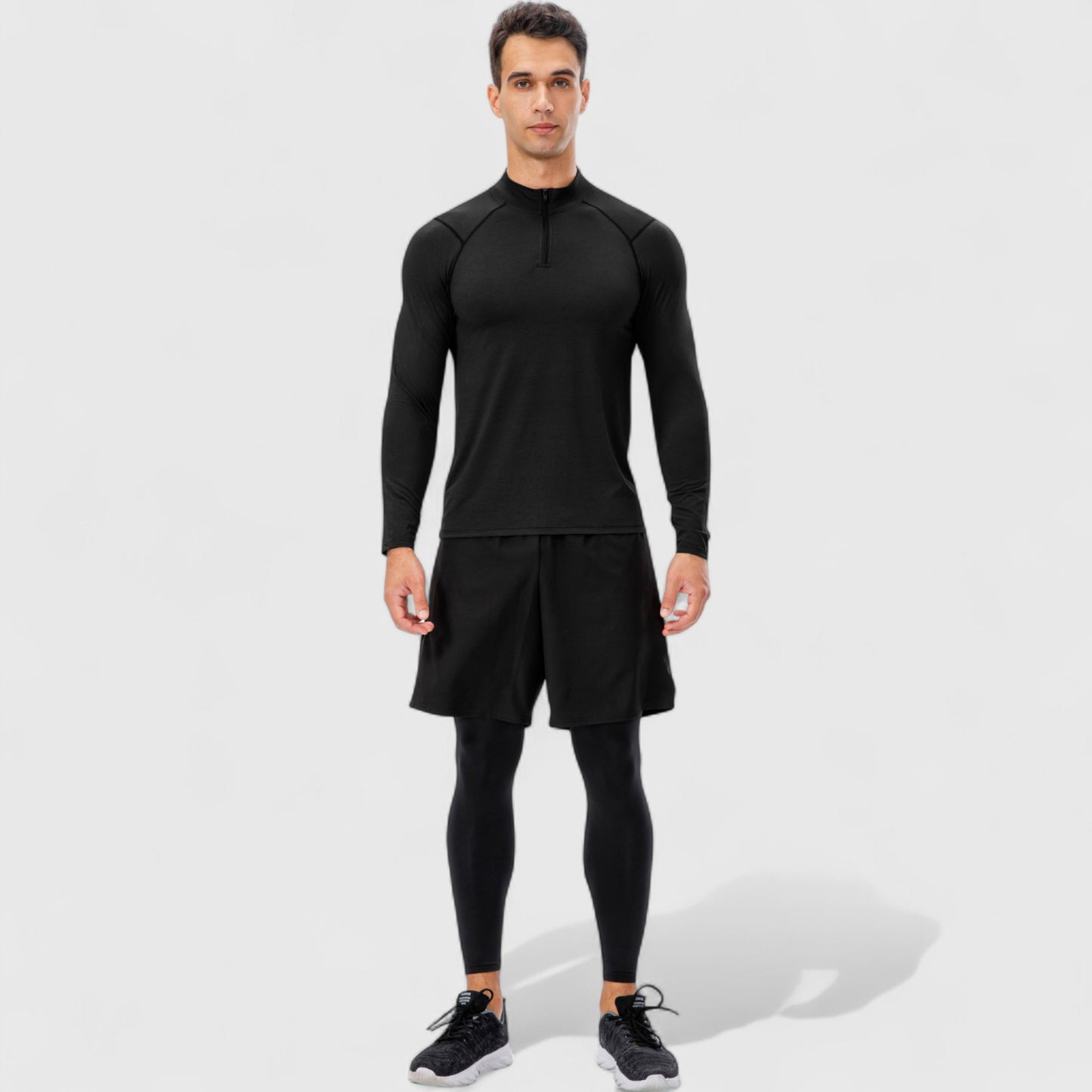Anna-Kaci Active Men's Long Sleeve Quarter Zip Top with Athletic Fit and Raglan Sleeves for Training or Casual Wear