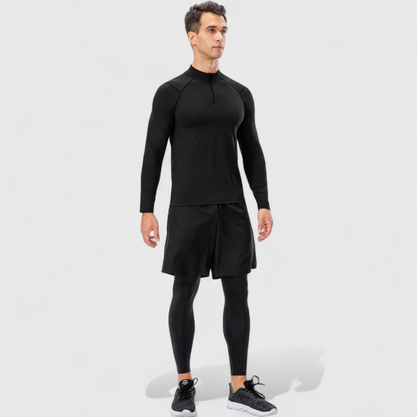 Anna-Kaci Active Men's Long Sleeve Quarter Zip Top with Athletic Fit and Raglan Sleeves for Training or Casual Wear