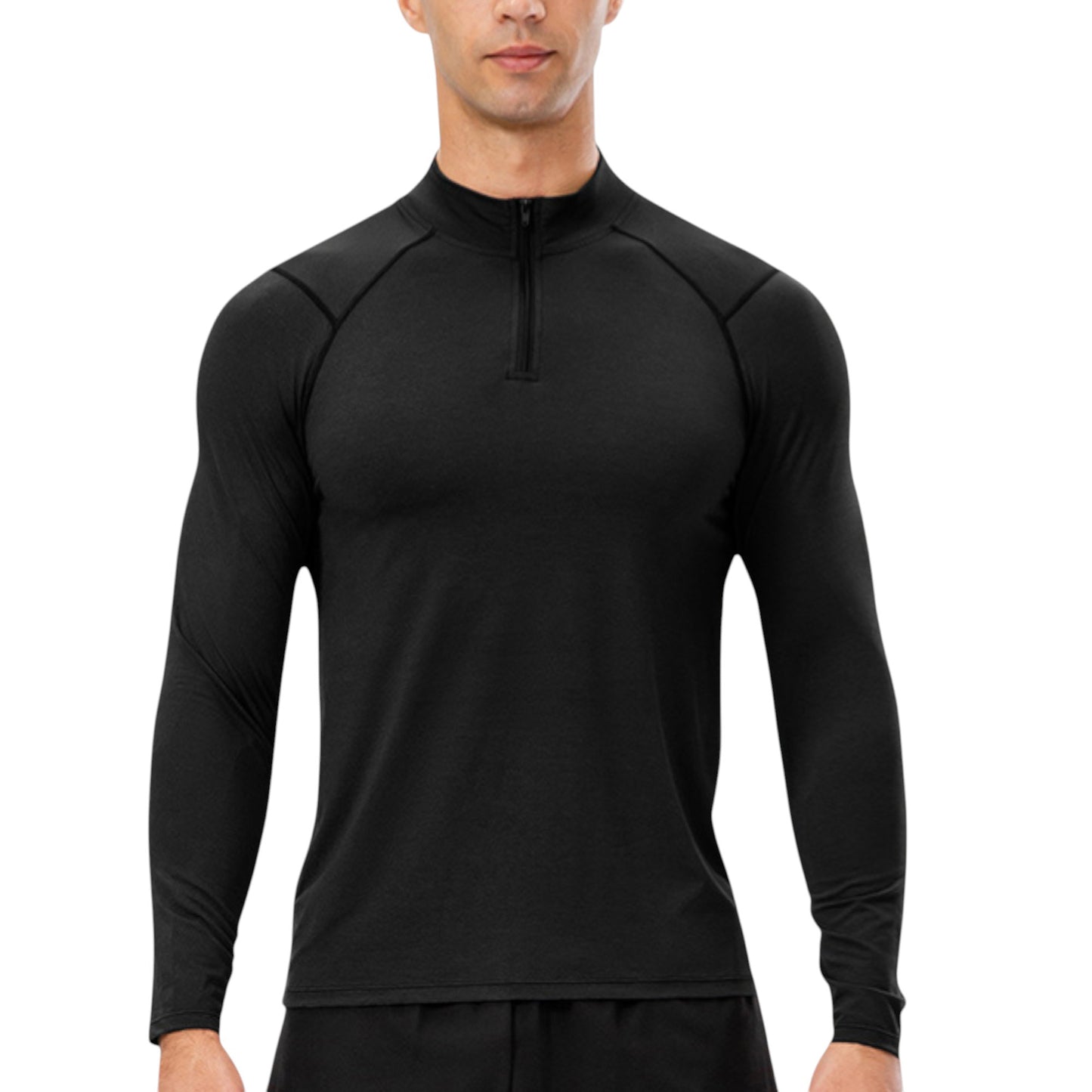 Anna-Kaci Active Men's Long Sleeve Quarter Zip Top with Athletic Fit and Raglan Sleeves for Training or Casual Wear