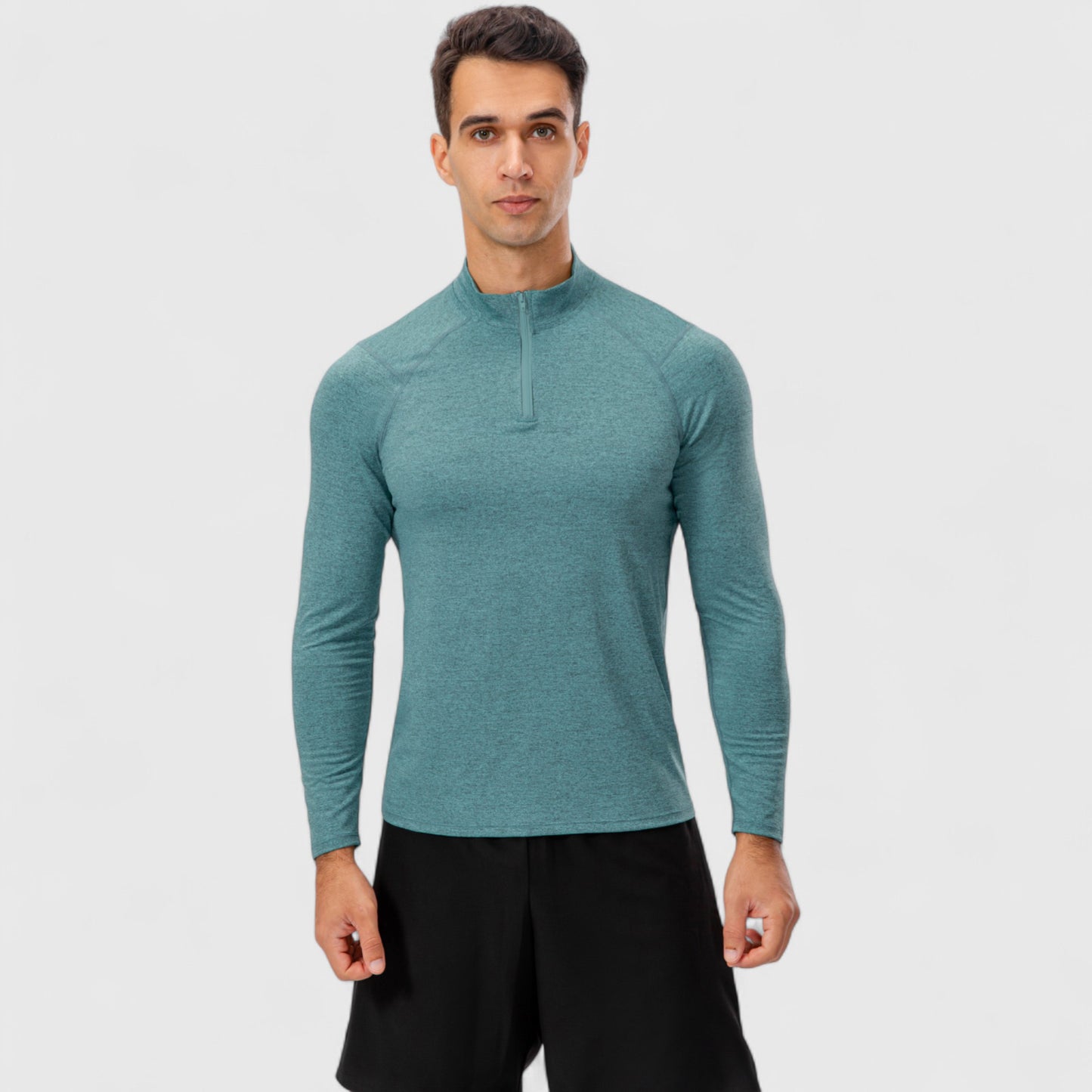 Anna-Kaci Active Men's Long Sleeve Quarter Zip Top with Athletic Fit and Raglan Sleeves for Training or Casual Wear