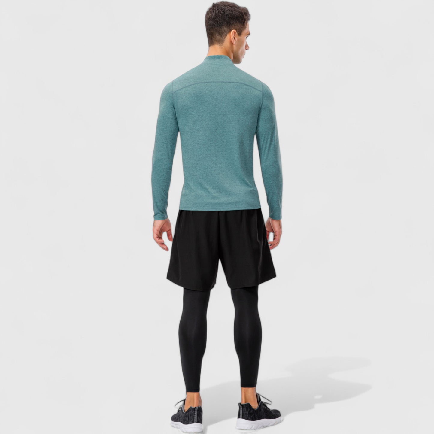 Anna-Kaci Active Men's Long Sleeve Quarter Zip Top with Athletic Fit and Raglan Sleeves for Training or Casual Wear
