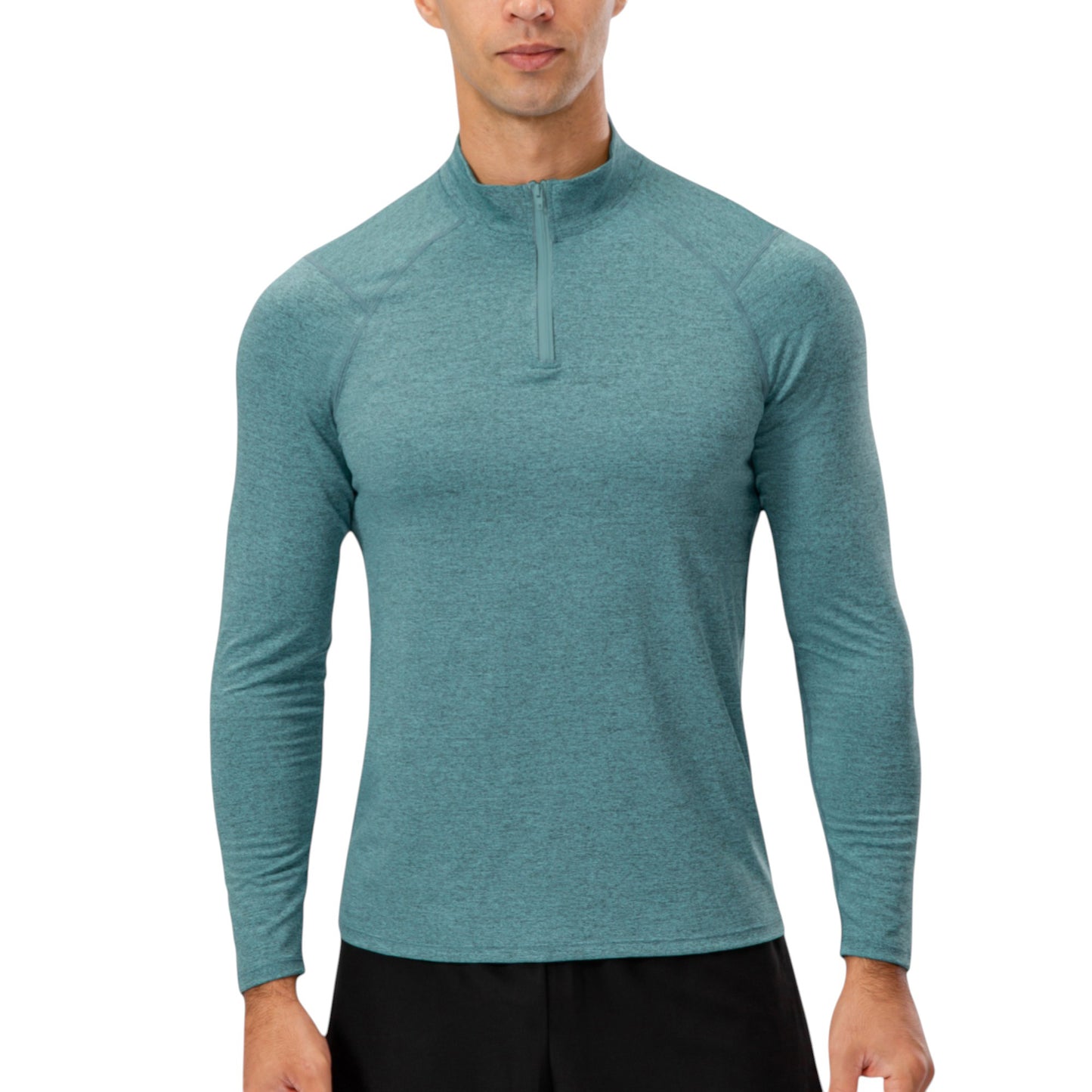 Anna-Kaci Active Men's Long Sleeve Quarter Zip Top with Athletic Fit and Raglan Sleeves for Training or Casual Wear