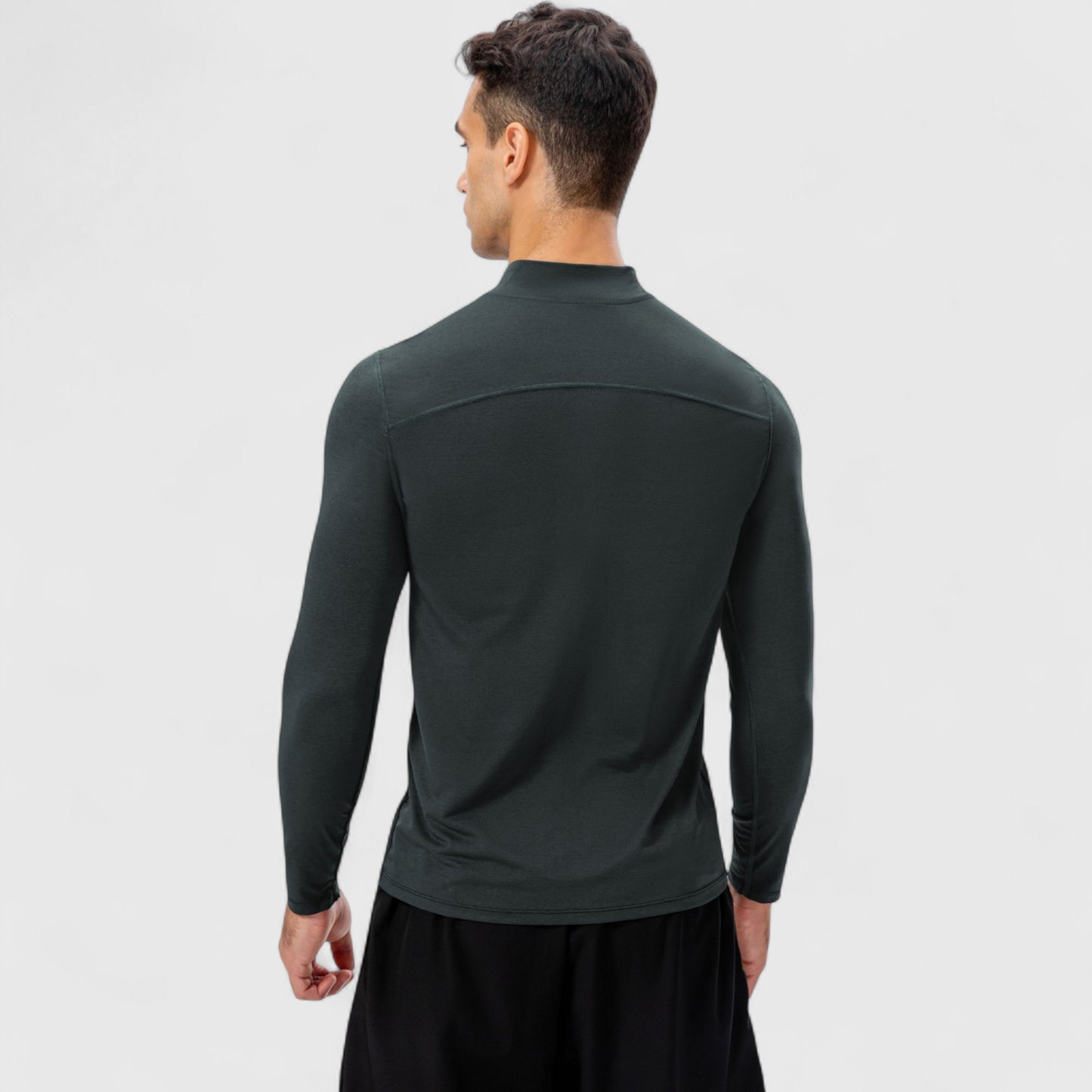 Anna-Kaci Active Men's Long Sleeve Quarter Zip Top with Athletic Fit and Raglan Sleeves for Training or Casual Wear