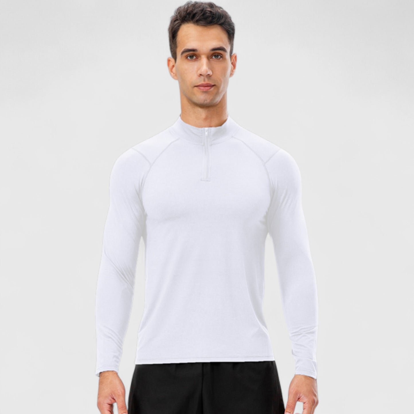 Anna-Kaci Active Men's Long Sleeve Quarter Zip Top with Athletic Fit and Raglan Sleeves for Training or Casual Wear