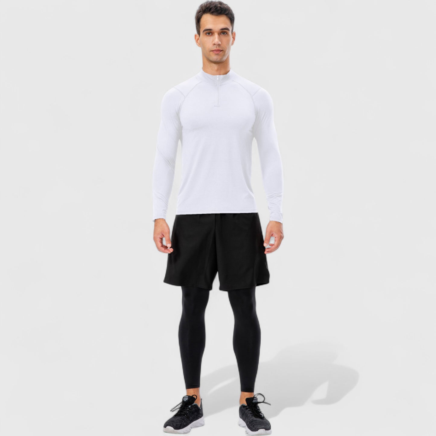 Anna-Kaci Active Men's Long Sleeve Quarter Zip Top with Athletic Fit and Raglan Sleeves for Training or Casual Wear