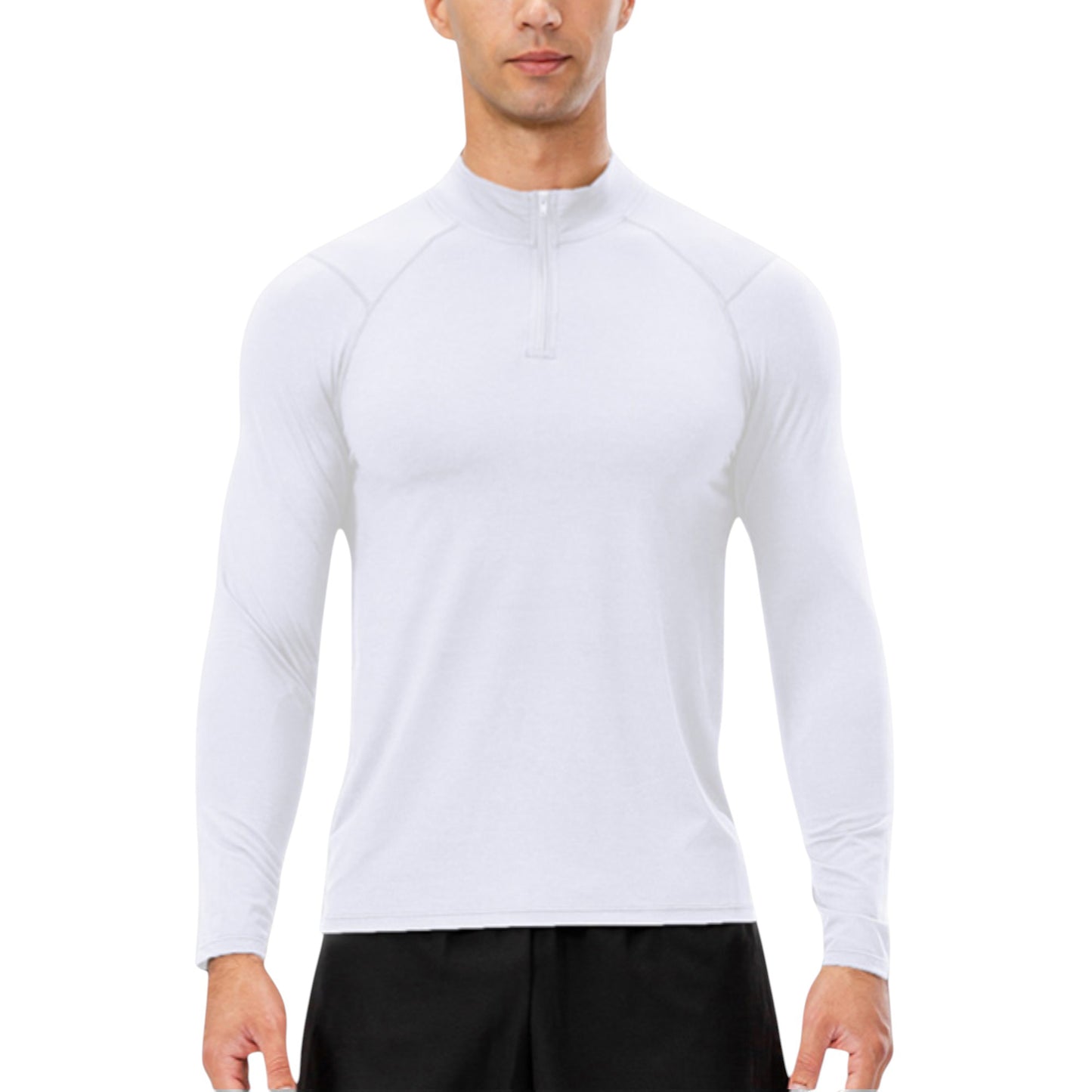 Anna-Kaci Active Men's Long Sleeve Quarter Zip Top with Athletic Fit and Raglan Sleeves for Training or Casual Wear