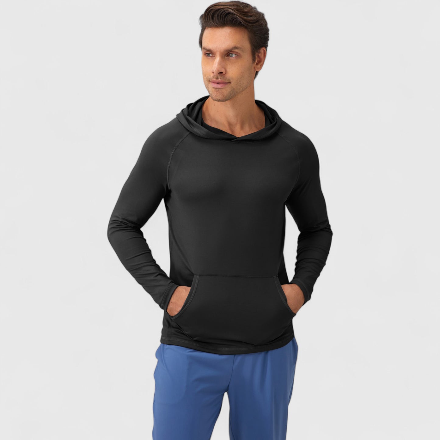 Anna-Kaci Active Men's Long Sleeve Pullover Hoodie with Front Kangaroo Pocket and Athletic Fit